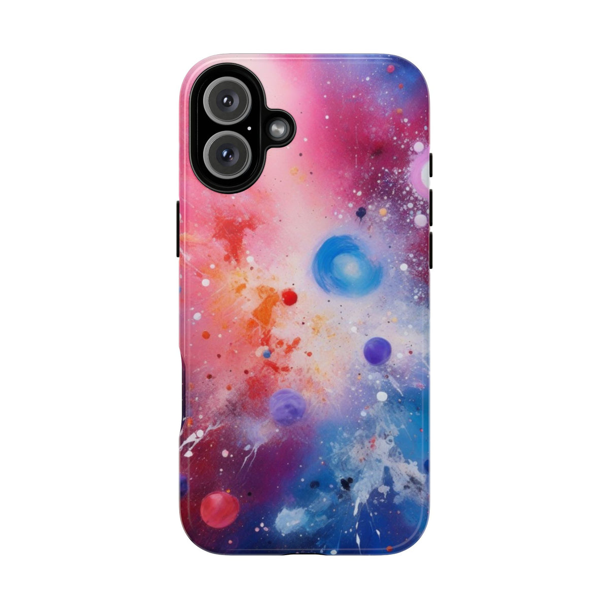 iPhone Tough Case Phone Case for iPhone 14\15\16 – Dual Layer, Matte/Glossy Finish, Wireless Charging Compatible, Galaxy-Themed Tough Phone Case – Vibrant Space Design
