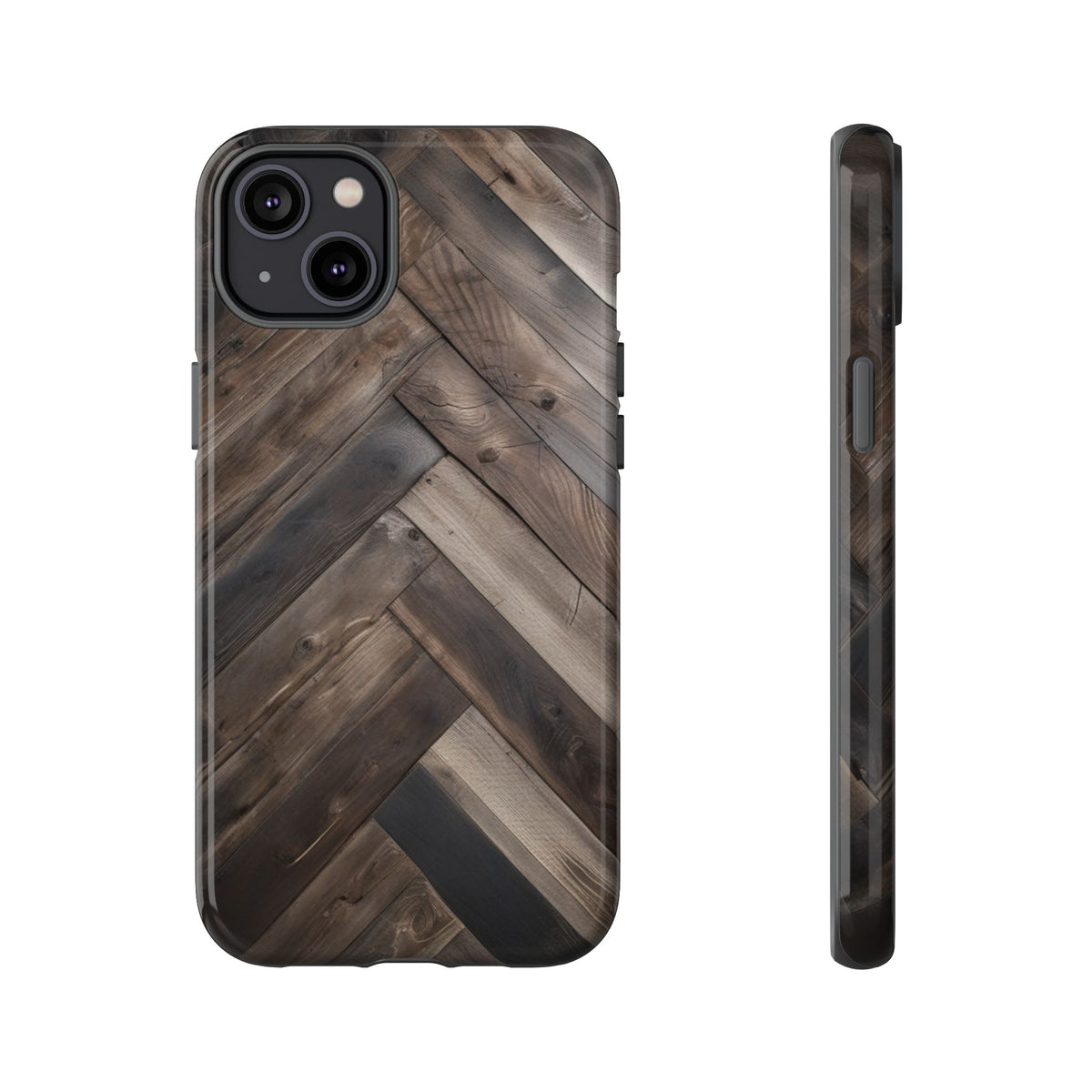 iPhone Tough Cases Phone Cases for iPhone 14\15\16\17\18– Dual Layer, Matte/Glossy Finish, Wireless Charging Compatible. Durable Phone Case with Modern Wood Design.