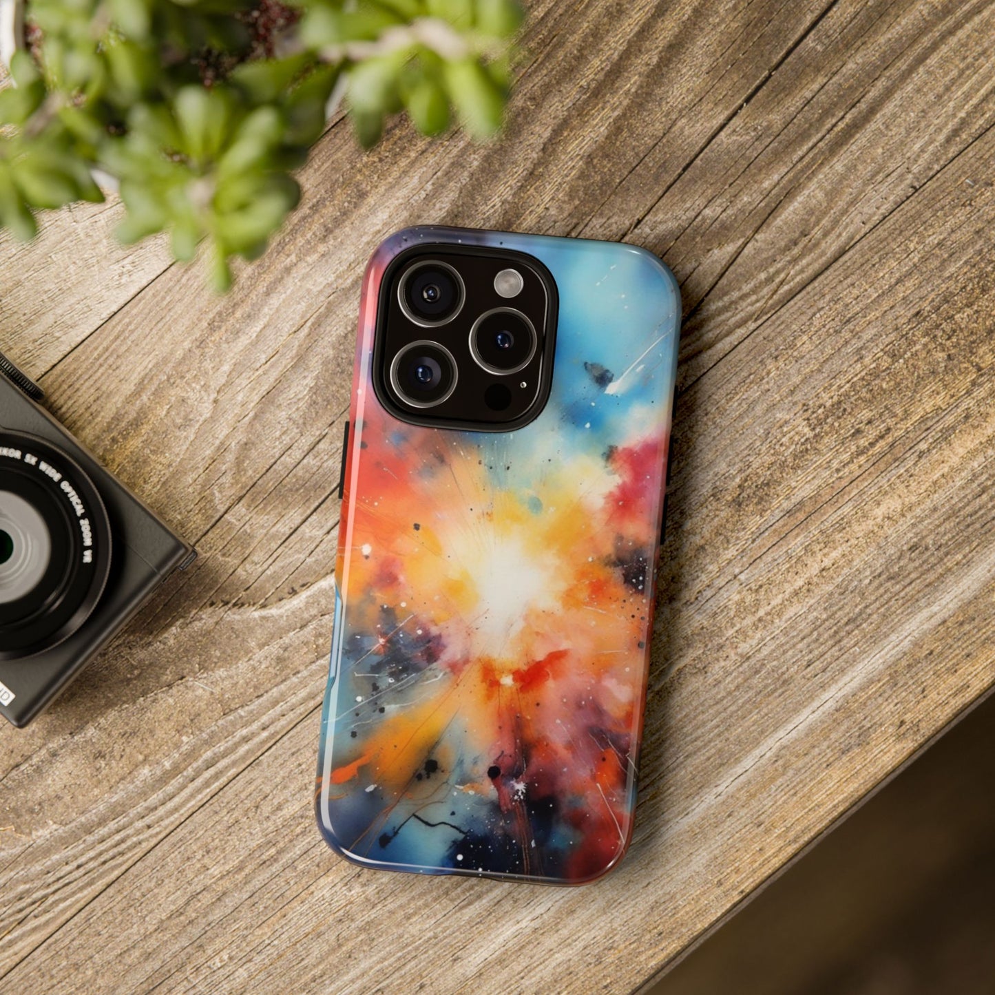 iPhone Tough Case Phone Case for iPhone 14\15\16 – Dual Layer, Matte/Glossy Finish, Wireless Charging Compatible, Galaxy Explosion Phone Case - Tough and Stylish Protection