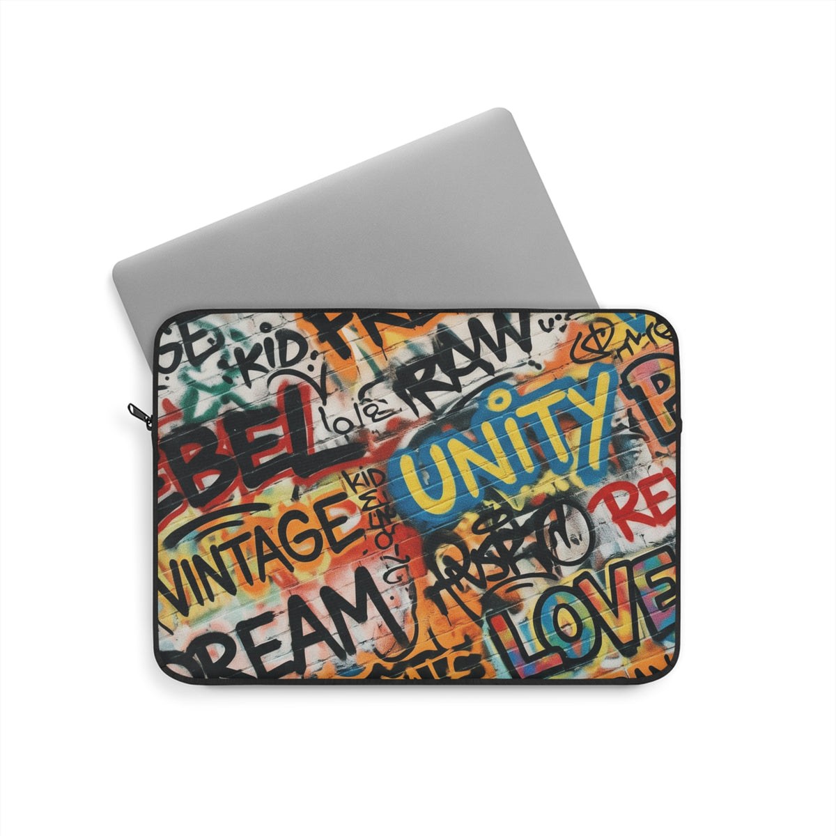 Laptop Sleeve - Modern Tech Accessory, Gift for Students, Stylish Computer Case, Office Essentials | Chic Device Protection for Tech Lovers, Modern Gift, College Essentials, Travel Accessory. Street Art Freedom Unity Peace Laptop Sleeve