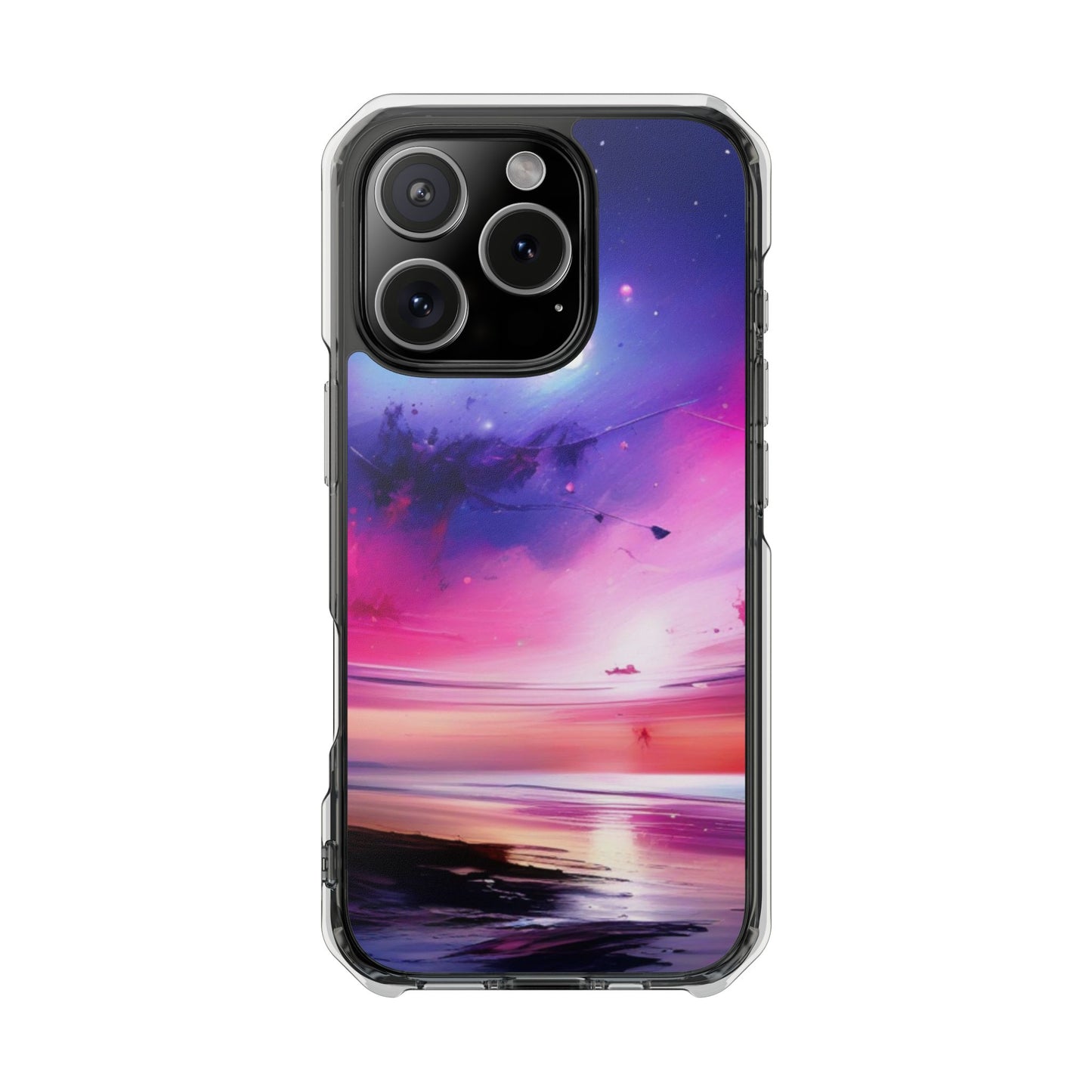 Magnetic Impact Phone Case for iPhone 16/15/14, Magnetic Clear Impact Phone Cases - Galaxy Vibe, Protective Cover, Customizable Gift, Stylish Phone Accessory, Unique Design