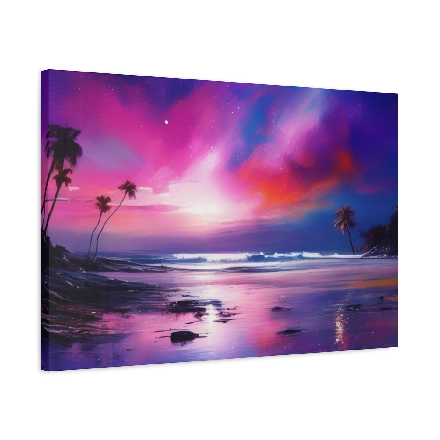Abstract Art Canvas Print – Modern Wall Art, Digital Artwork, Matte Canvas, Ready to Hang, Home & Office Décor, Modern Wall Décor, Tropical Sunset Canvas Art - Vibrant Beach Landscape Wall Decor
