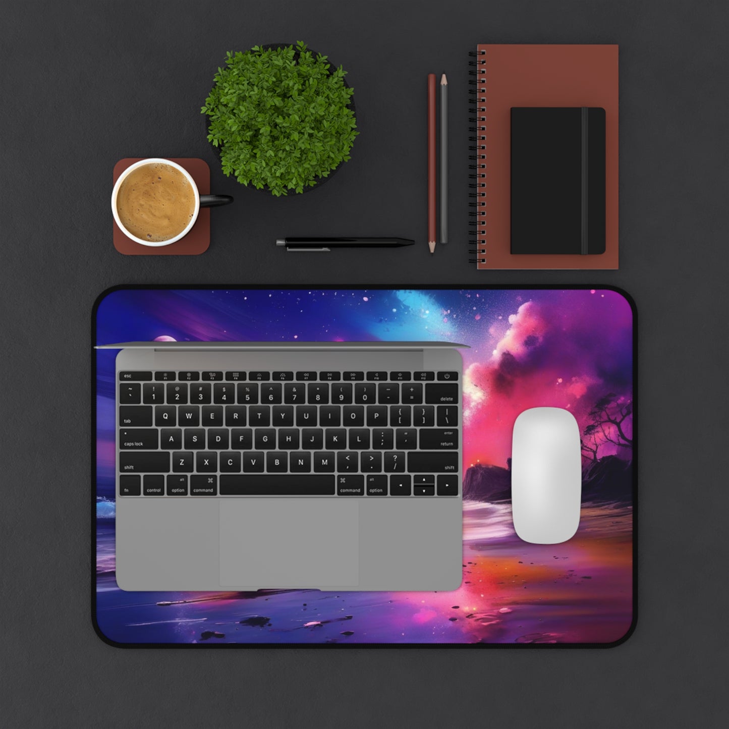 Large Gaming Mouse Pad – Premium Mouse Pad & Tech Accessory for Home & Office, Premium Desk Mat, Gaming Mouse Pad, Non-slip, Cosmic Serenity Desk Mat – Vibrant Ocean & Galaxy Design for Home Office