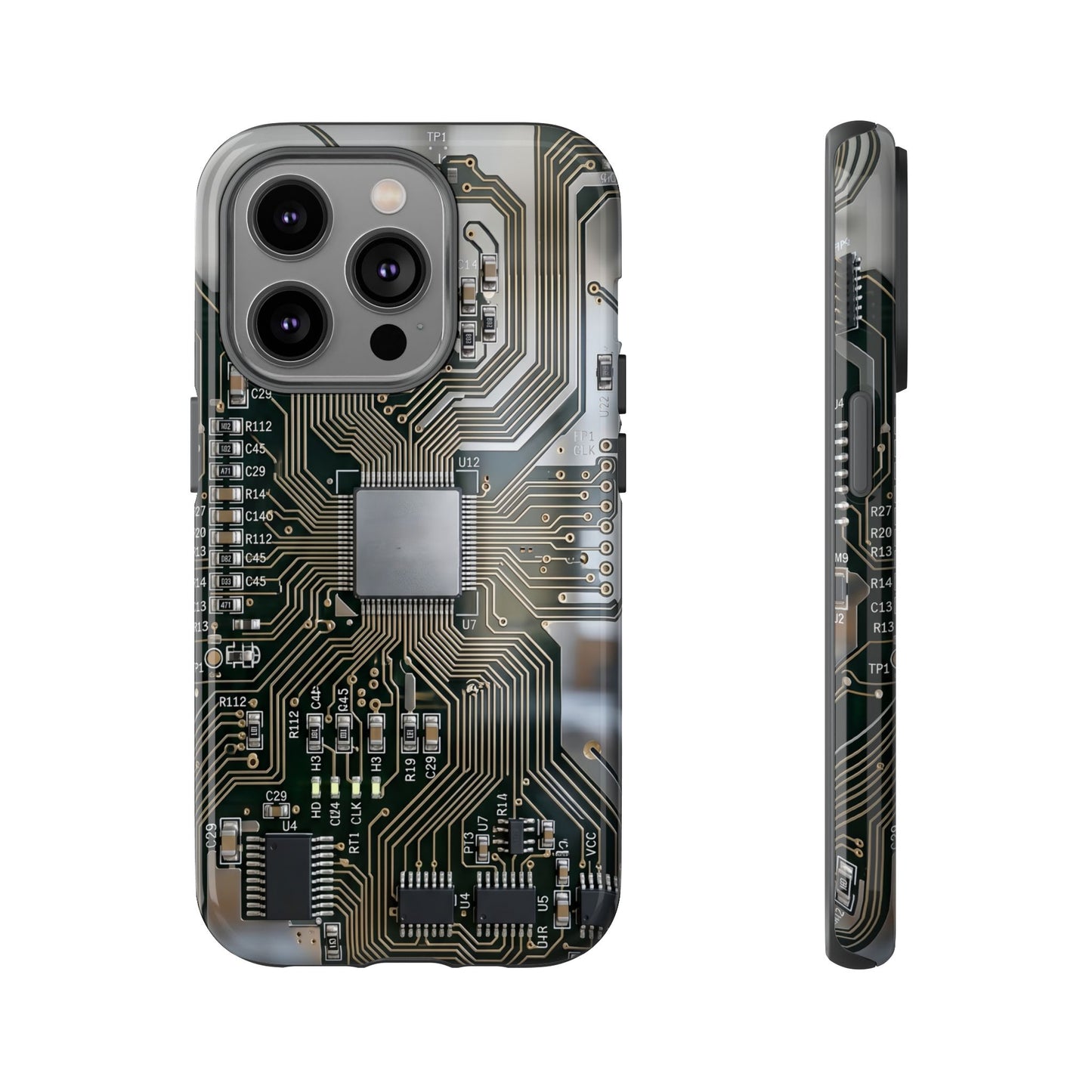 iPhone Tough Cases Phone Cases for iPhone 14\15\16\17 – Dual Layer, Matte/Glossy Finish, Wireless Charging Compatible. Circuit Board Tough Phone Case — Tech-Inspired Protective iPhone Cover