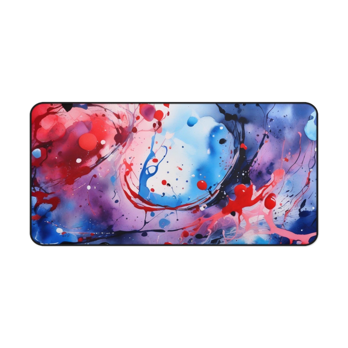 Large Gaming Mouse Pad – Premium Mouse Pad & Tech Accessory for Home & Office, Premium Desk Mat, Gaming Mouse Pad, Non-slip. Abstract Splash Desk Mat — Red & Blue Artistic Mouse Pad