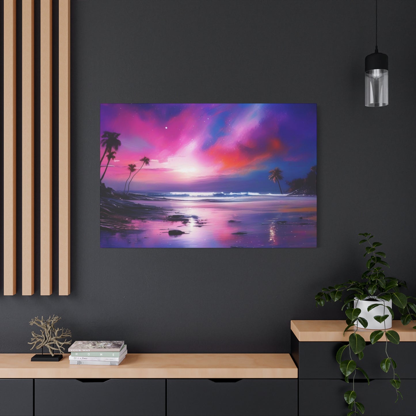 Abstract Art Canvas Print – Modern Wall Art, Digital Artwork, Matte Canvas, Ready to Hang, Home & Office Décor, Modern Wall Décor, Tropical Sunset Canvas Art - Vibrant Beach Landscape Wall Decor