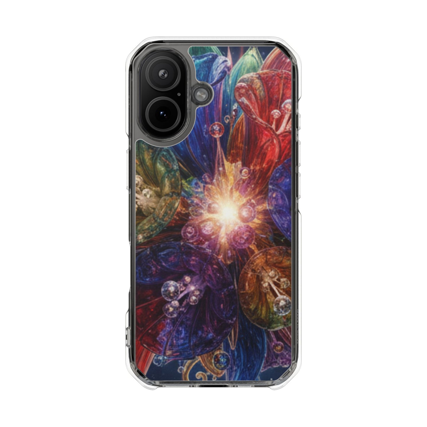 Magnetic Impact Phone Case for iPhone 17/16/15/14, Magnetic Clear Phone Case — Cosmic Abstract Art Impact Case
