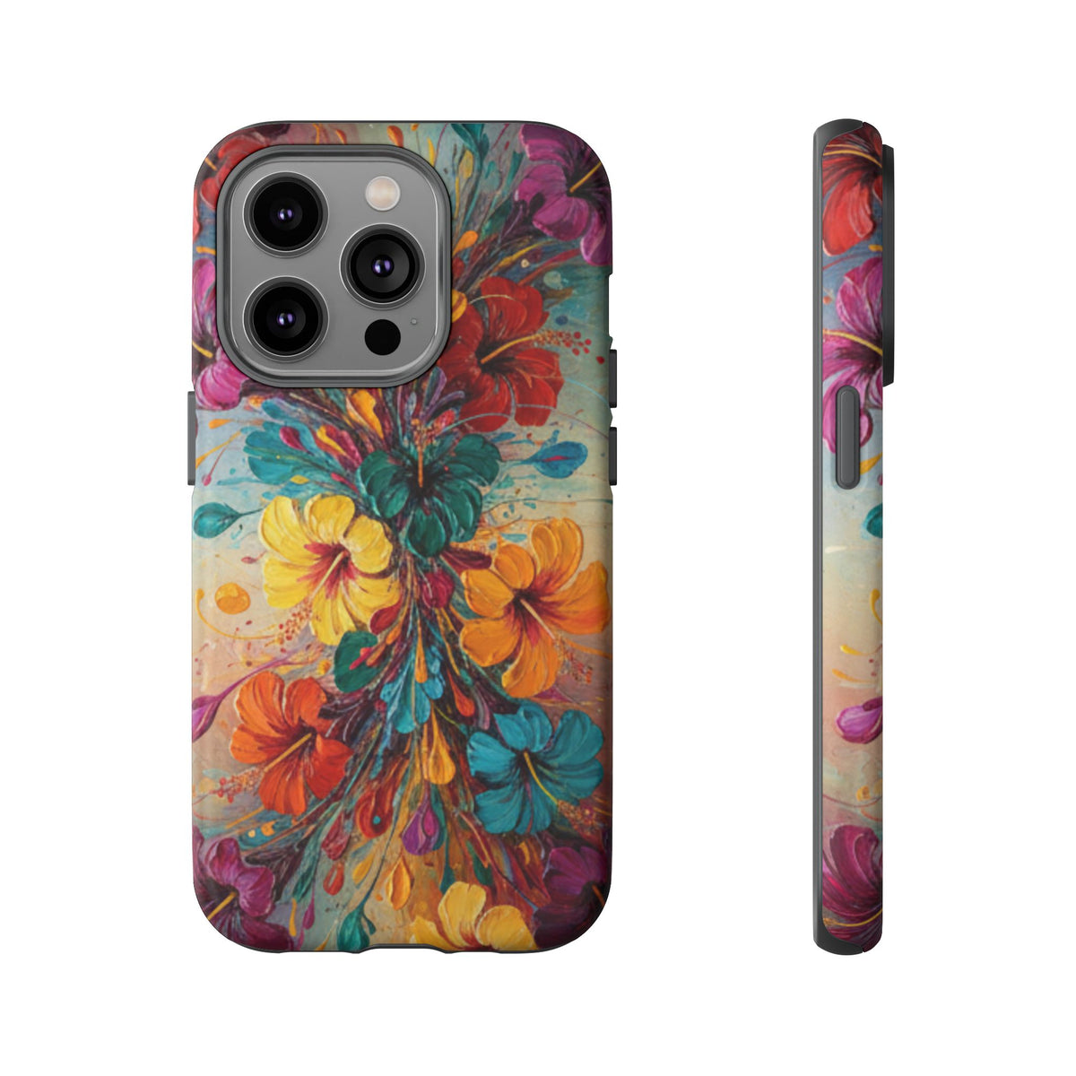 iPhone Tough Cases Phone Cases for iPhone 14\15\16\17\18 – Dual Layer, Matte/Glossy Finish, Wireless Charging Compatible. Floral Burst Tough Phone Case — Vibrant Flower Protective Case