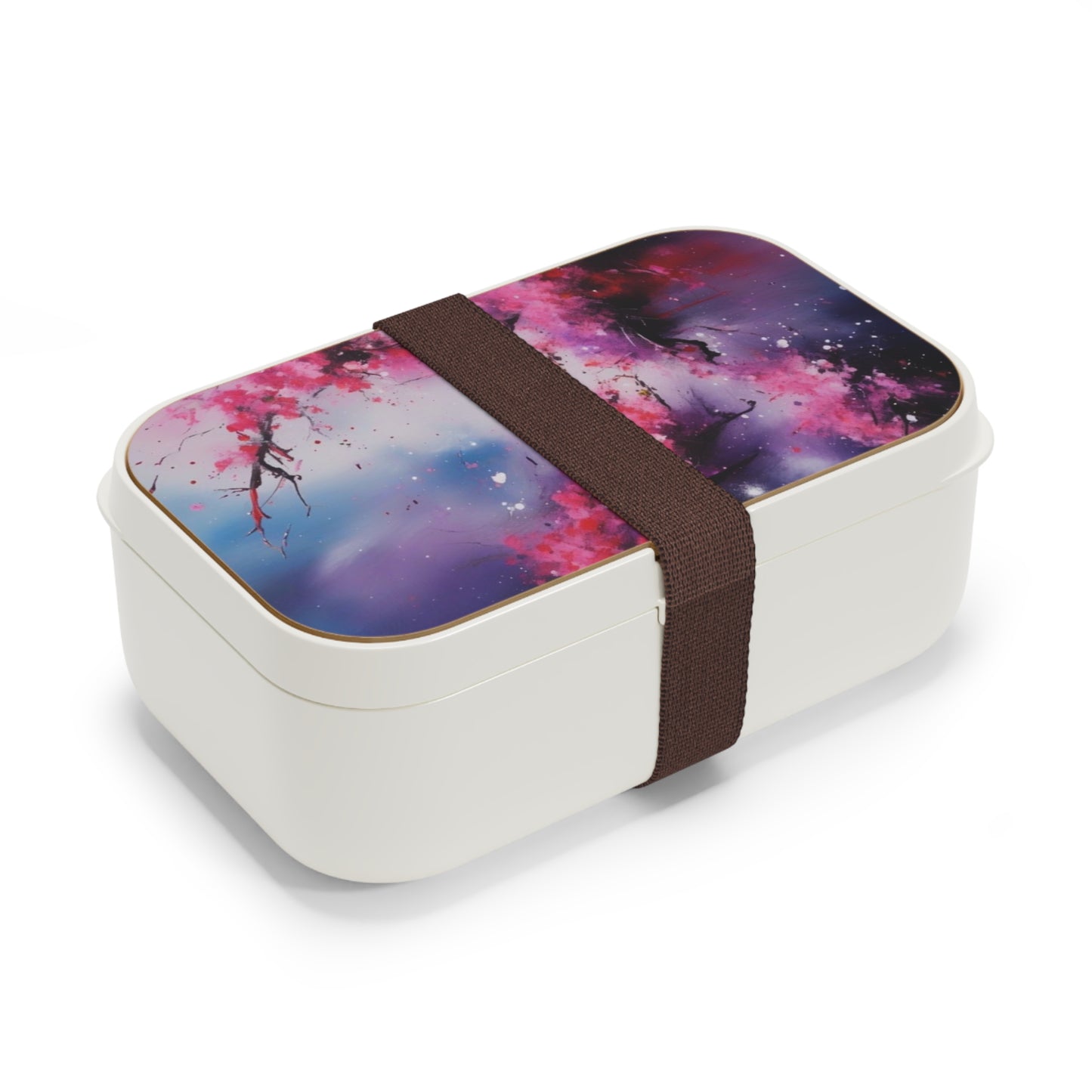 Stylish Bento Box Lunchbox – Portable, Designed Food Container with Wooden Lid & Two Moveable Compartments for Work, School & Picnics