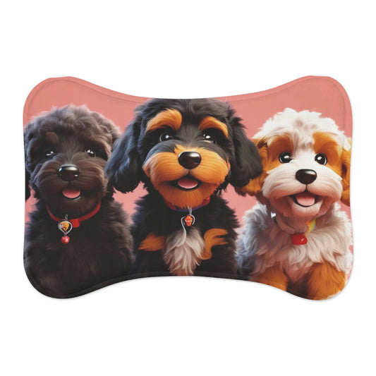 Designer Pet Feeding Mat – Non-Slip, Absorbent & Bone Shaped for Mess-Free Meals