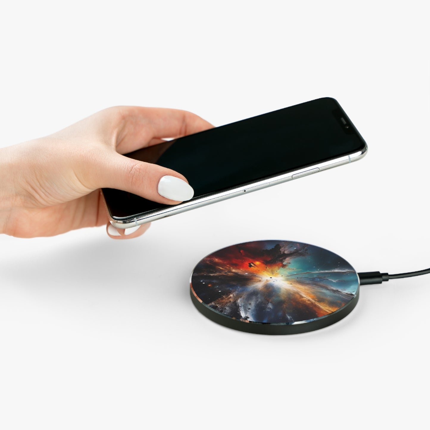 10W Fast Wireless Phone Charger – Qi-Certified for iPhone 16/15/14, Samsung Galaxy S25/S24/S23, Google Pixel 7/8/9 – Sleek, Compact Design with Micro USB Cable.