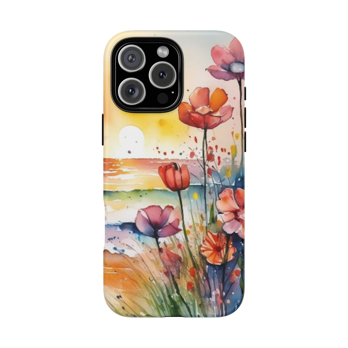 Floral Phone Case, Tough Cases Phone Cases for iPhone 17/16/15/14 - Tough Cases with Vibrant Watercolor Design