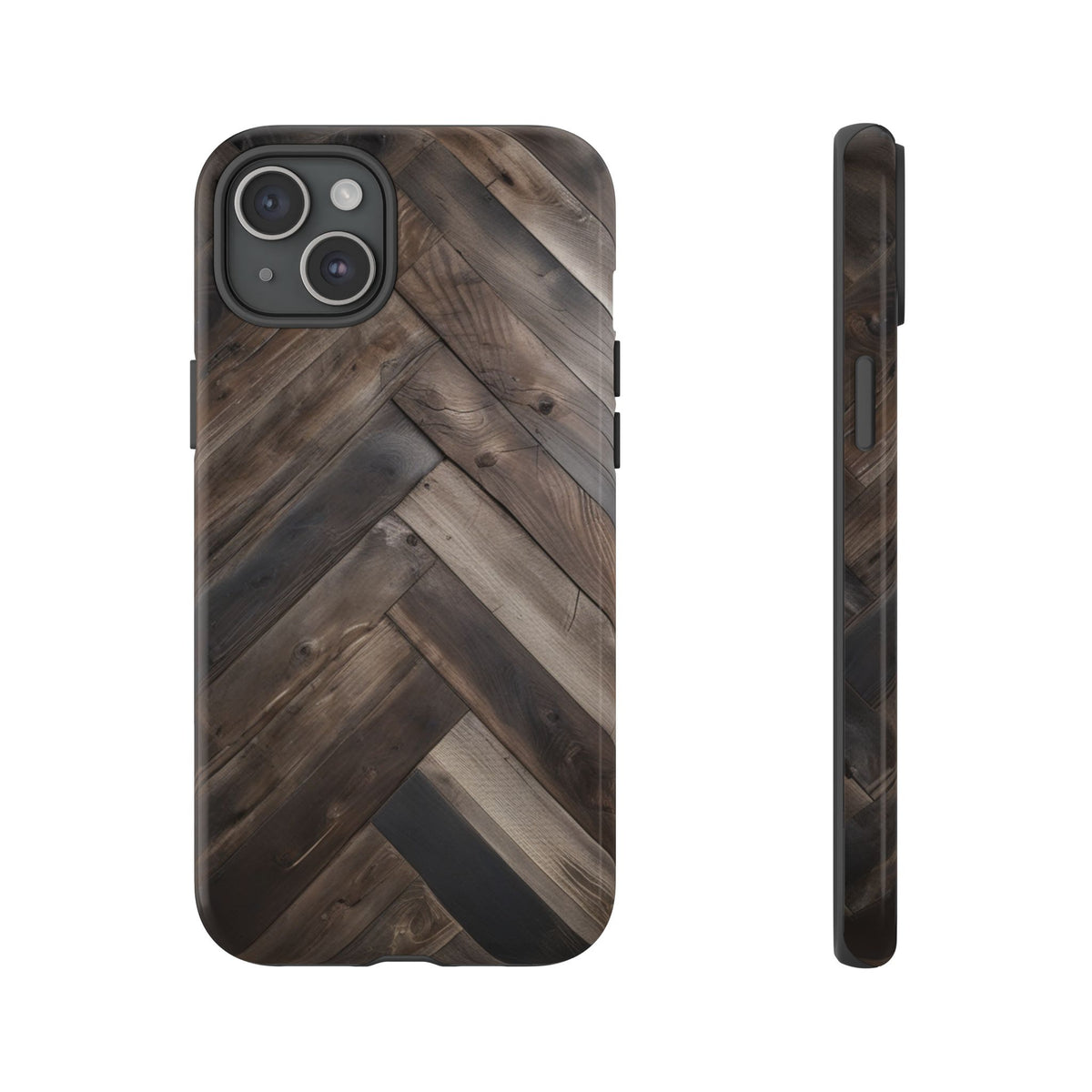 iPhone Tough Cases Phone Cases for iPhone 14\15\16\17\18– Dual Layer, Matte/Glossy Finish, Wireless Charging Compatible. Durable Phone Case with Modern Wood Design.