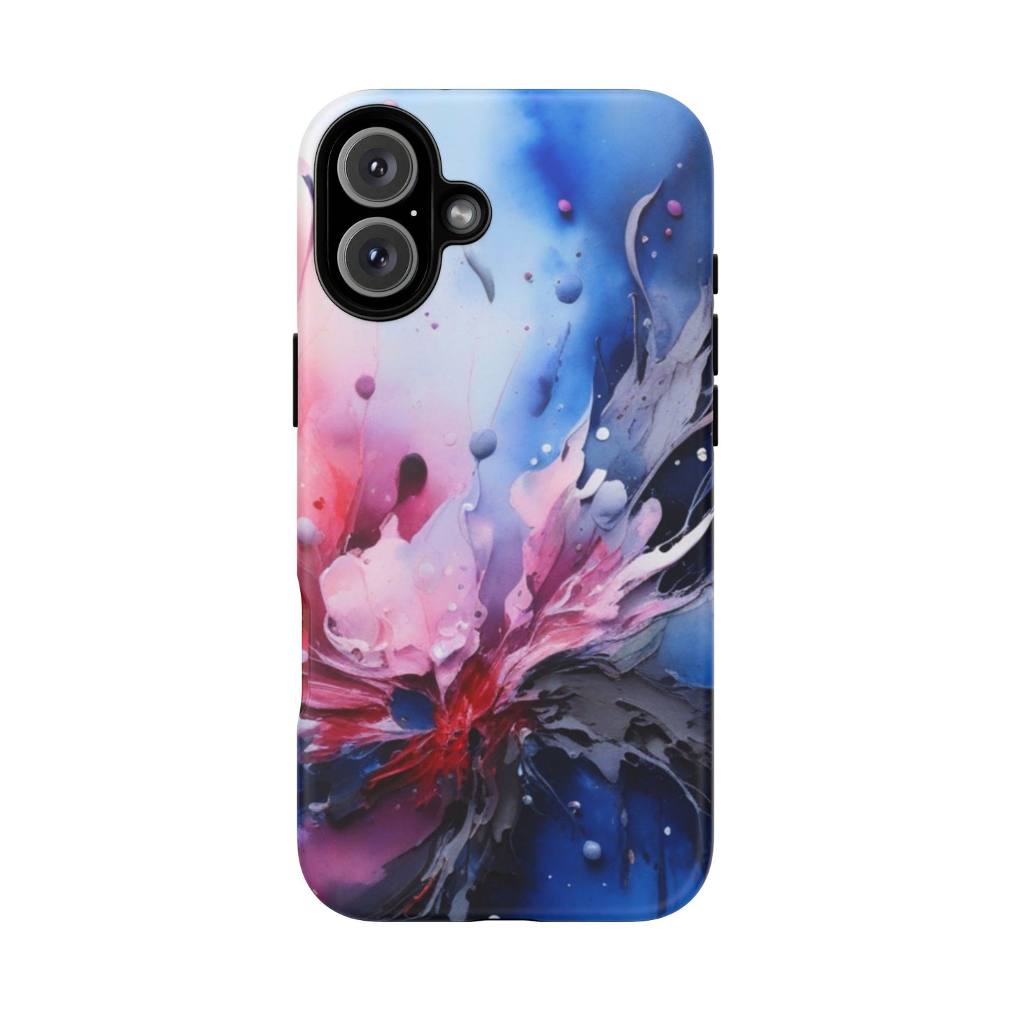 Tough Case — Abstract Pink & Blue Phone Case. iPhone Tough Cases Phone Cases for iPhone 17/16/15/14 – Dual Layer, Matte/Glossy Finish, Wireless Charging Compatible
