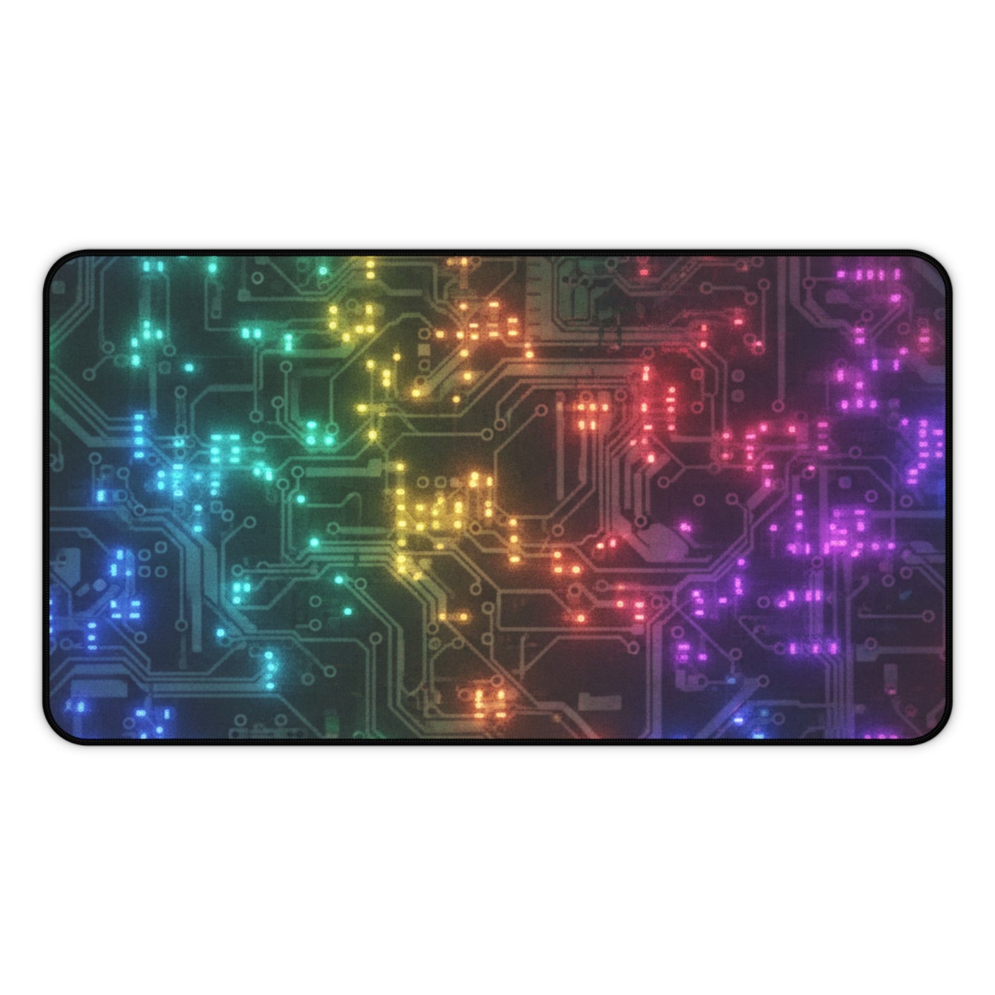 Large Gaming Mouse Pad – Premium Mouse Pad & Tech Accessory for Home & Office, Premium Desk Mat, Gaming Mouse Pad, Non-slip, Rainbow Circuit Desk Mat — RGB Tech Gamer Mouse Pad