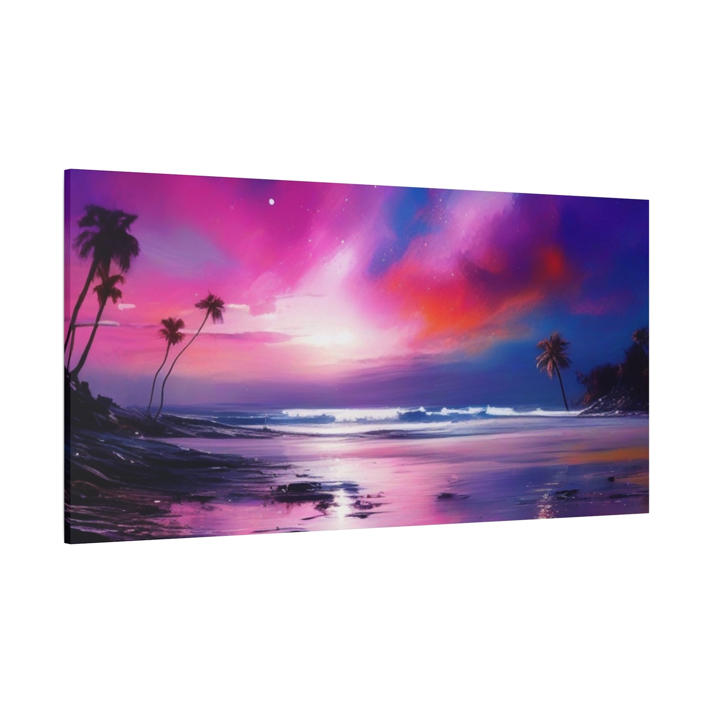 Abstract Art Canvas Print – Modern Wall Art, Digital Artwork, Matte Canvas, Ready to Hang, Home & Office Décor, Modern Wall Décor, Tropical Sunset Canvas Art - Vibrant Beach Landscape Wall Decor