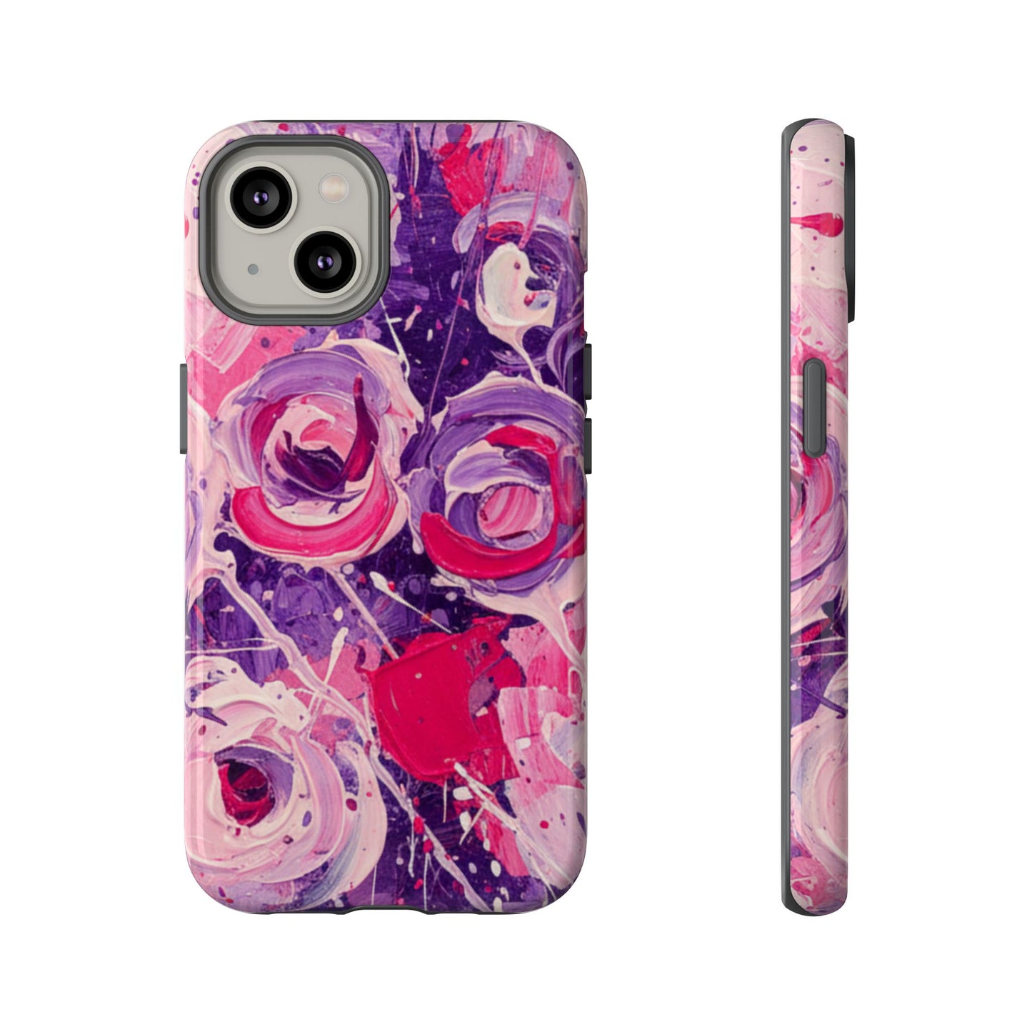 iPhone Tough Cases , iPhone 17 case, Phone Cases for iPhone 14\15\16\17 – Dual Layer, Matte/Glossy Finish, Wireless Charging Compatible, Floral Abstract Tough Phone Case — Protective Cover