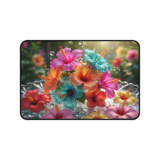 Large Gaming Mouse Pad – Premium Mouse Pad & Tech Accessory for Home & Office, Premium Desk Mat, Gaming Mouse Pad, Non-slip. Hibiscus Splash Desk Mat — Colorful Floral Mouse Pad for Home Office