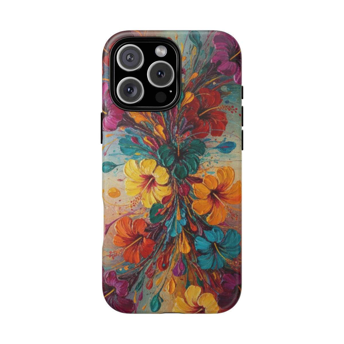 iPhone Tough Cases Phone Cases for iPhone 14\15\16\17\18 – Dual Layer, Matte/Glossy Finish, Wireless Charging Compatible. Floral Burst Tough Phone Case — Vibrant Flower Protective Case