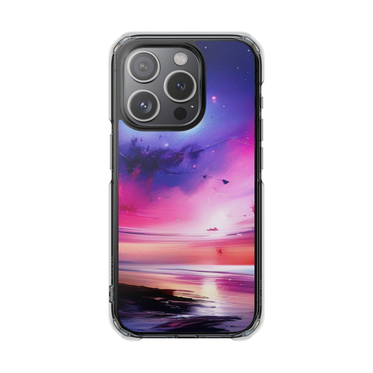 Magnetic Impact Phone Case for iPhone 16/15/14, Magnetic Clear Impact Phone Cases - Galaxy Vibe, Protective Cover, Customizable Gift, Stylish Phone Accessory, Unique Design