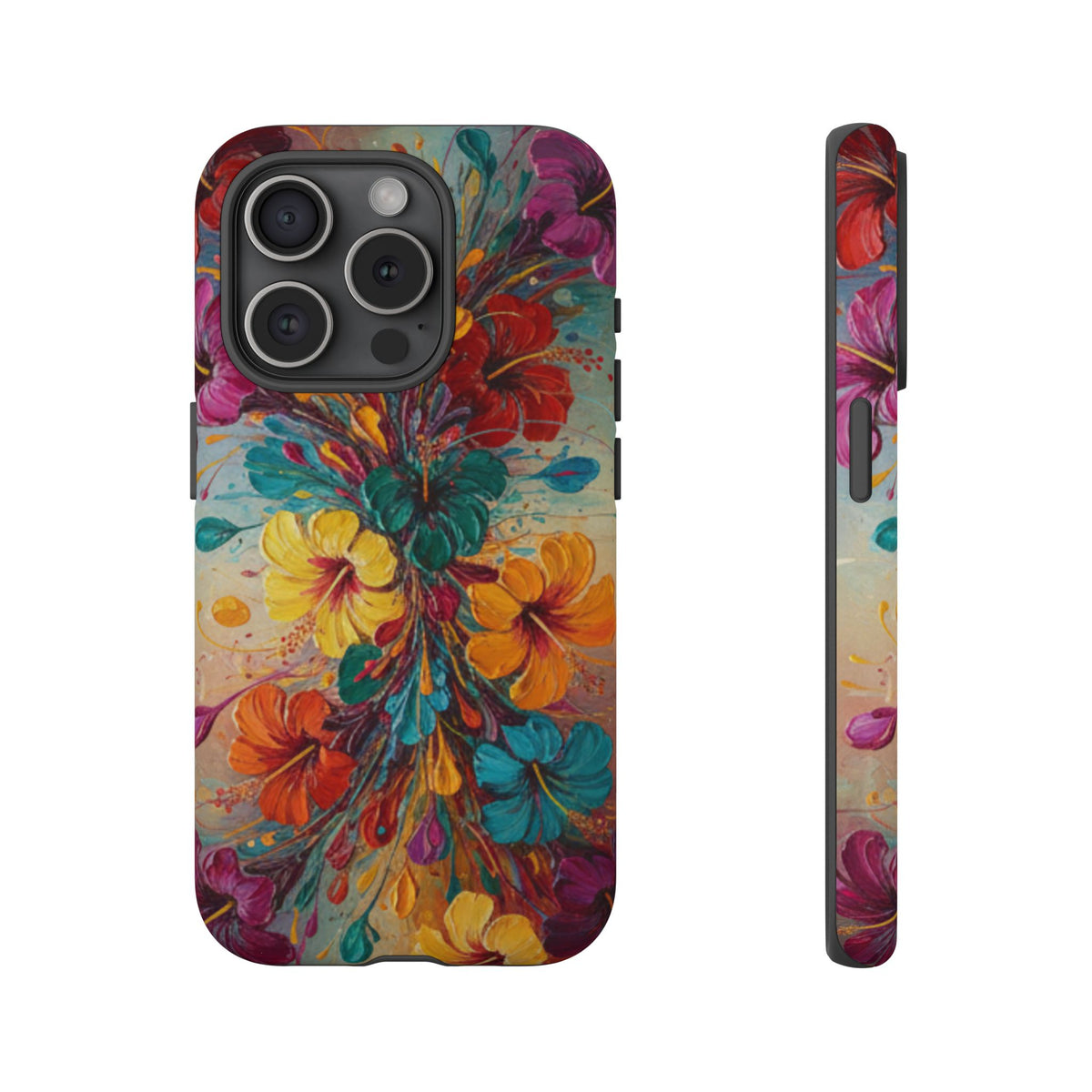 iPhone Tough Cases Phone Cases for iPhone 14\15\16\17\18 – Dual Layer, Matte/Glossy Finish, Wireless Charging Compatible. Floral Burst Tough Phone Case — Vibrant Flower Protective Case