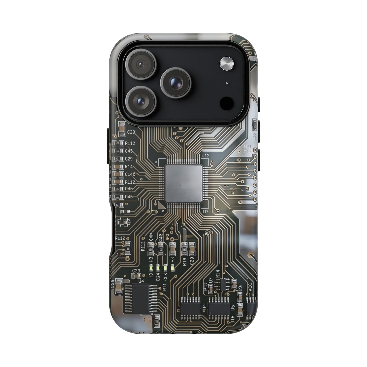 iPhone Tough Cases Phone Cases for iPhone 14\15\16\17 – Dual Layer, Matte/Glossy Finish, Wireless Charging Compatible. Circuit Board Tough Phone Case — Tech-Inspired Protective iPhone Cover