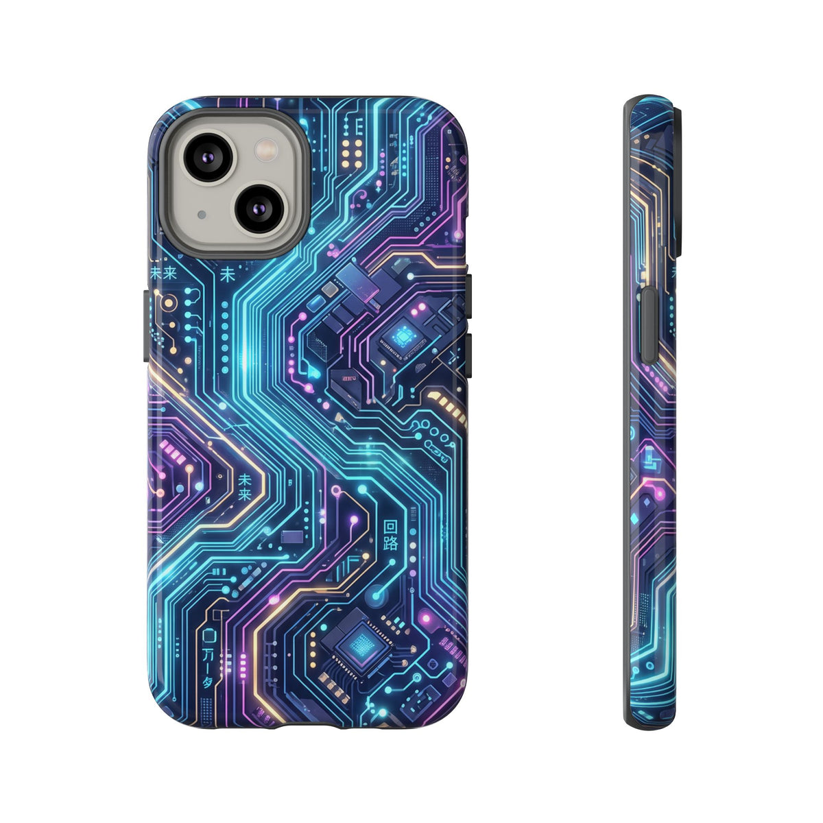 iPhone Tough Cases Phone Cases for iPhone 14\15\16\17\18 – Dual Layer, Matte/Glossy Finish, Wireless Charging Compatible. Tech Circuit Tough Phone Case.