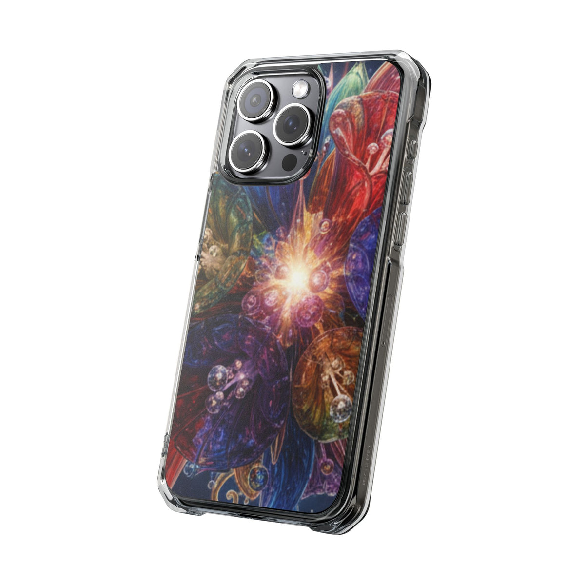 Magnetic Impact Phone Case for iPhone 17/16/15/14, Magnetic Clear Phone Case — Cosmic Abstract Art Impact Case
