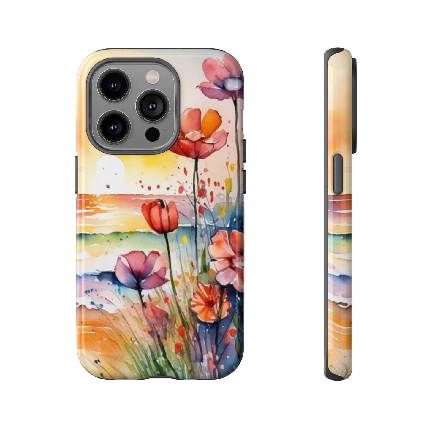 Floral Phone Case, Tough Cases Phone Cases for iPhone 17/16/15/14 - Tough Cases with Vibrant Watercolor Design