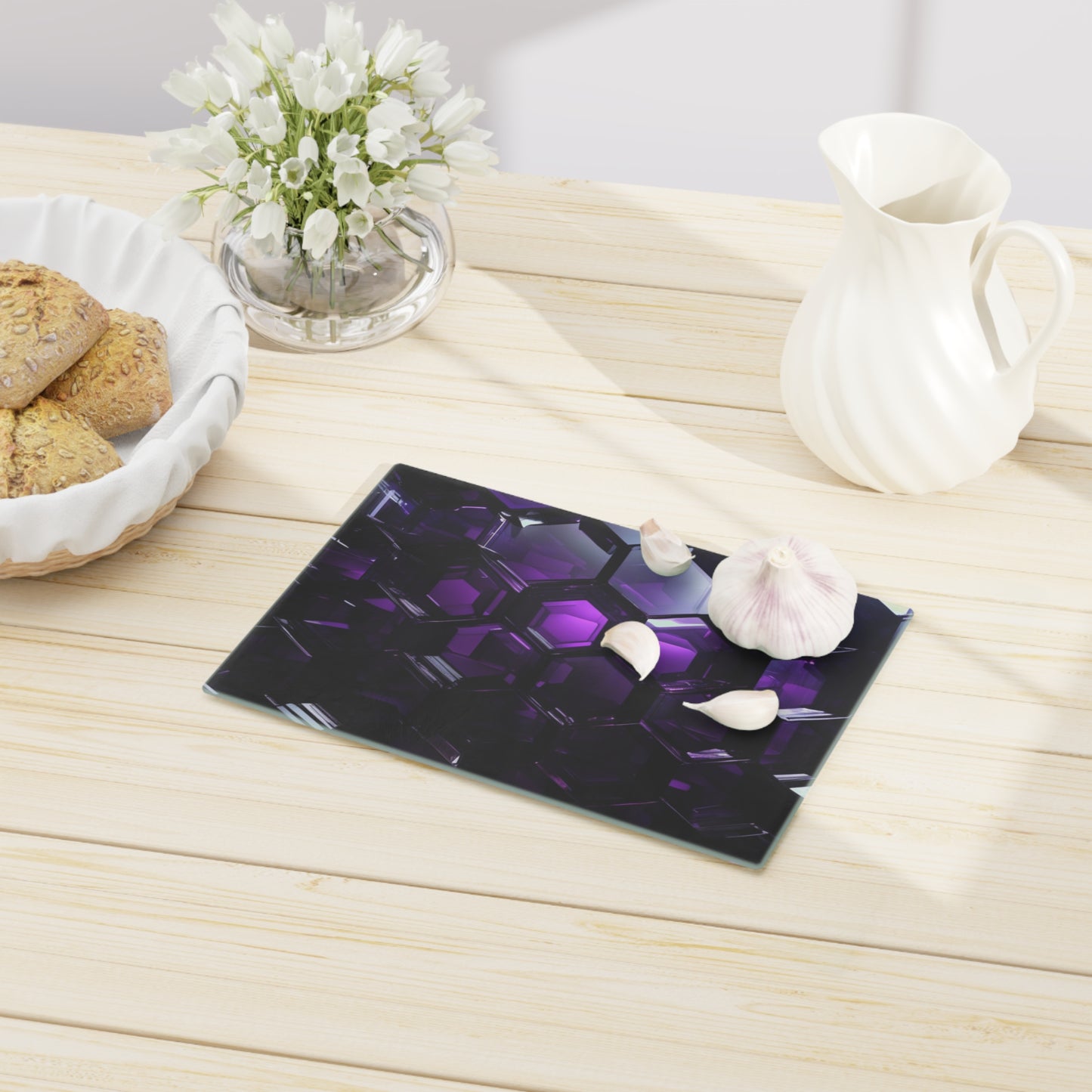Tempered Glass Cutting Board – Hygienic, Scratch-Resistant, Dishwasher-Safe | Modern Kitchen Essential, Modern Kitchen Decor, Gift for Chefs, Housewarming, Wedding Registry, Unique Kitchen Accessory