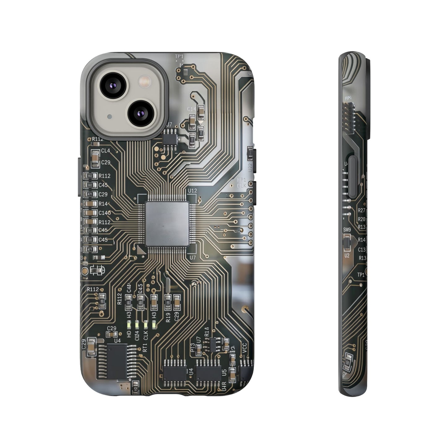 iPhone Tough Cases Phone Cases for iPhone 14\15\16\17 – Dual Layer, Matte/Glossy Finish, Wireless Charging Compatible. Circuit Board Tough Phone Case — Tech-Inspired Protective iPhone Cover