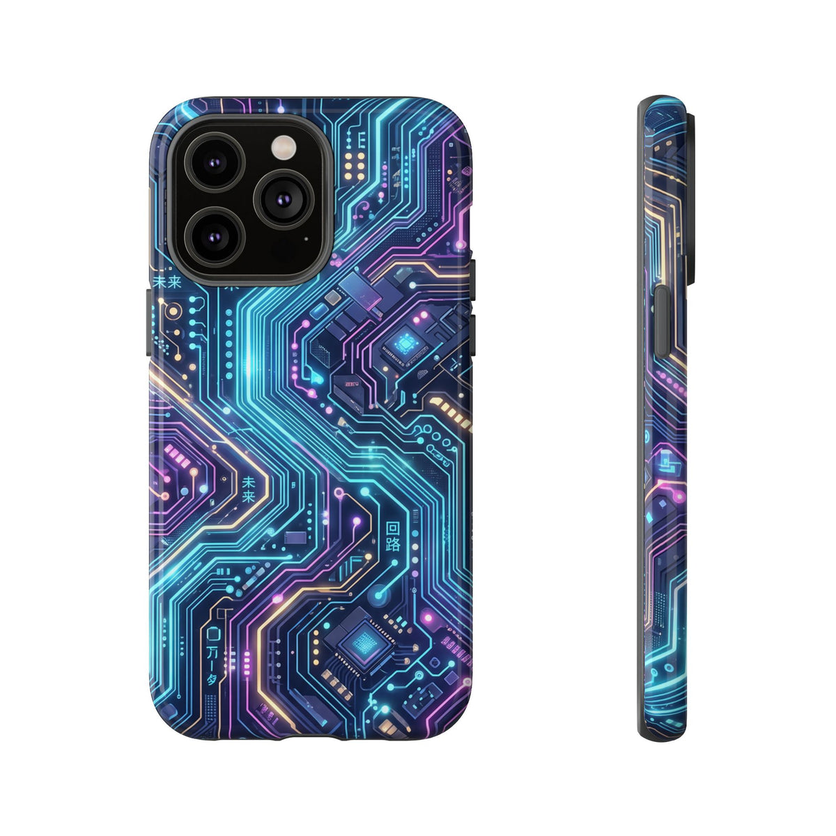 iPhone Tough Cases Phone Cases for iPhone 14\15\16\17\18 – Dual Layer, Matte/Glossy Finish, Wireless Charging Compatible. Tech Circuit Tough Phone Case.