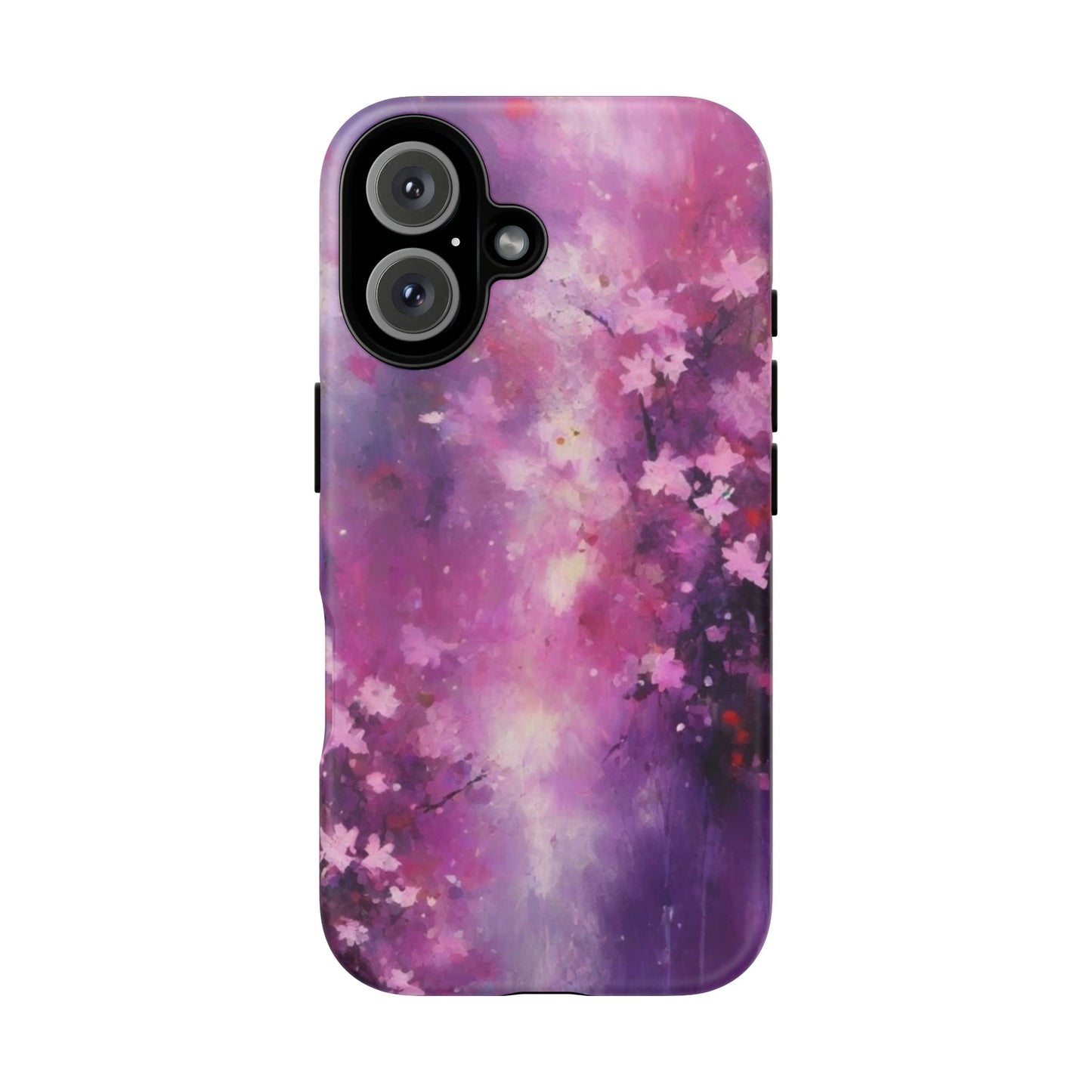 iPhone Tough Case Phone Case for iPhone 14\15\16 – Dual Layer, Matte/Glossy Finish, Wireless Charging Compatible, Cherry Blossom Phone Case