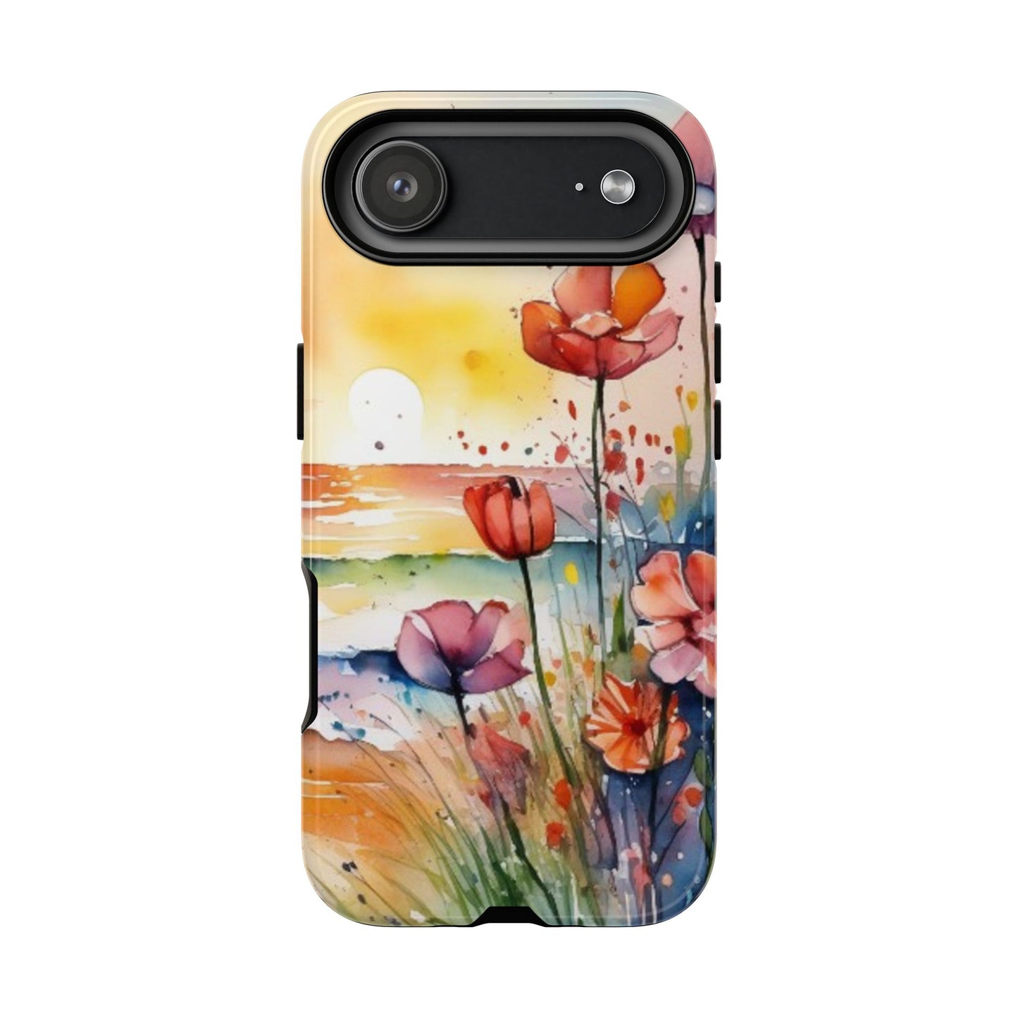 Floral Phone Case, Tough Cases Phone Cases for iPhone 17/16/15/14 - Tough Cases with Vibrant Watercolor Design