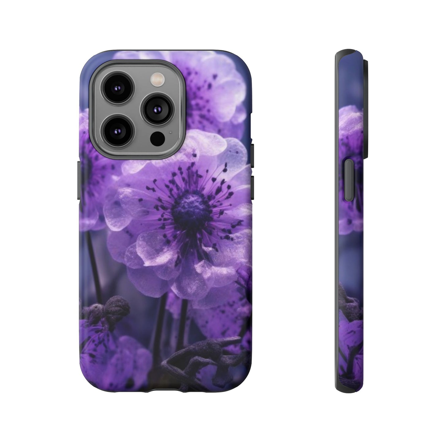Purple Floral iPhone Case, Tough Cases for iPhone 17/16/15/14- Tough & Stylish Phone Protection. Gifts for her