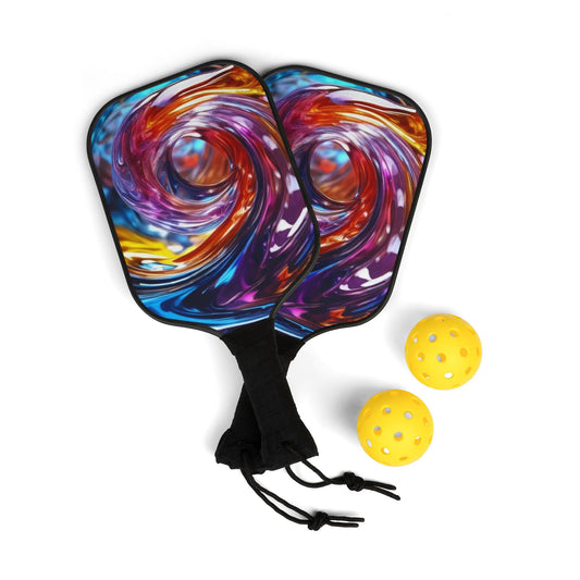 Pickleball Kit – Durable Wooden Paddles, Portable Set with Balls & Carry Bag for All Skill Levels - Perfect for Outdoor Fun! Vibrant Pickleball Paddle Set with Balls – Perfect for Fun Outdoor Play