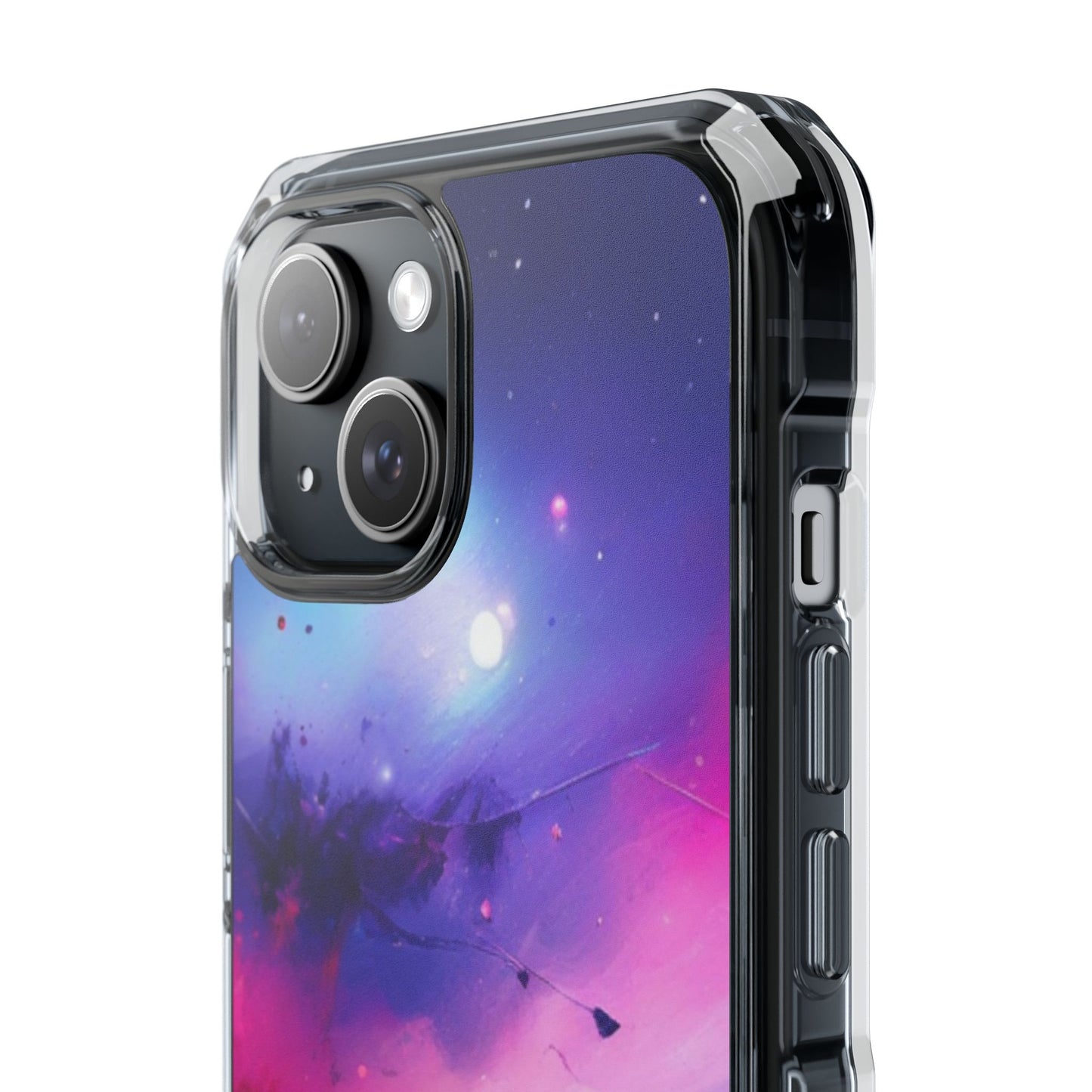 Magnetic Impact Phone Case for iPhone 16/15/14, Magnetic Clear Impact Phone Cases - Galaxy Vibe, Protective Cover, Customizable Gift, Stylish Phone Accessory, Unique Design