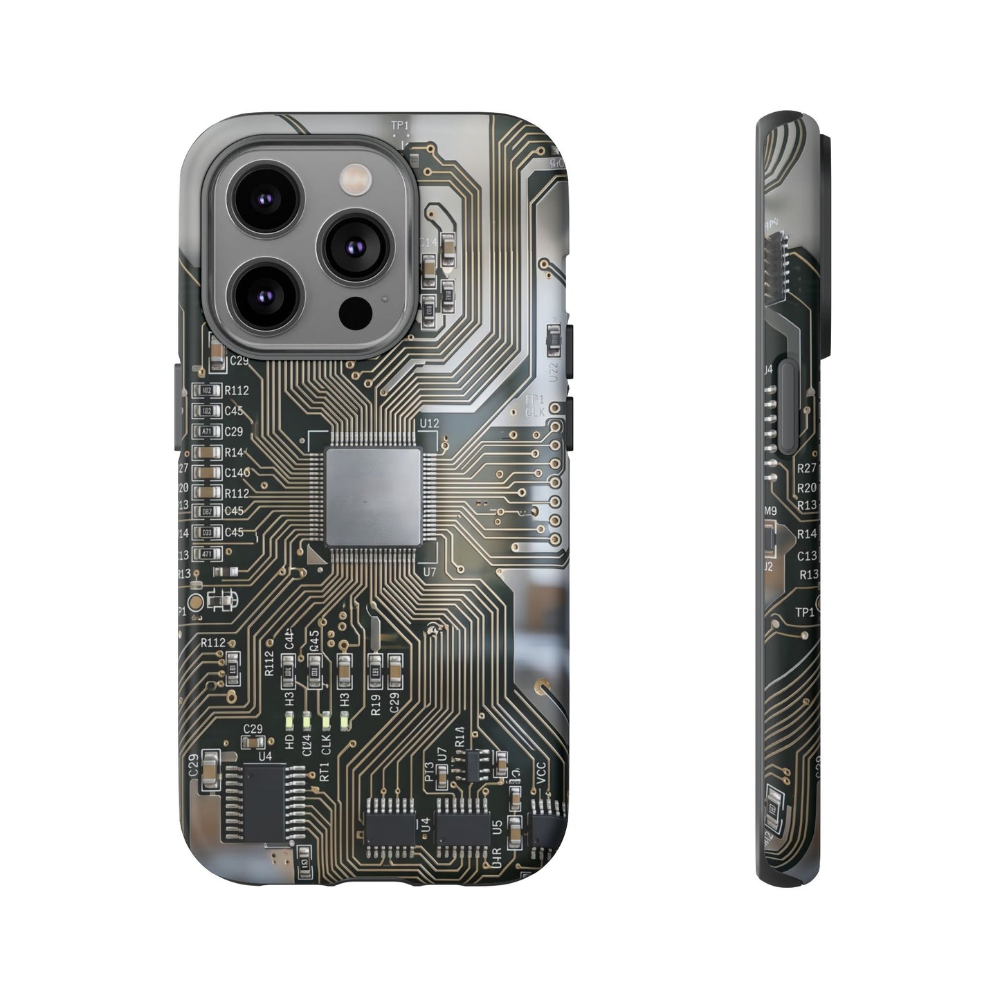 iPhone Tough Cases Phone Cases for iPhone 14\15\16\17 – Dual Layer, Matte/Glossy Finish, Wireless Charging Compatible. Circuit Board Tough Phone Case — Tech-Inspired Protective iPhone Cover