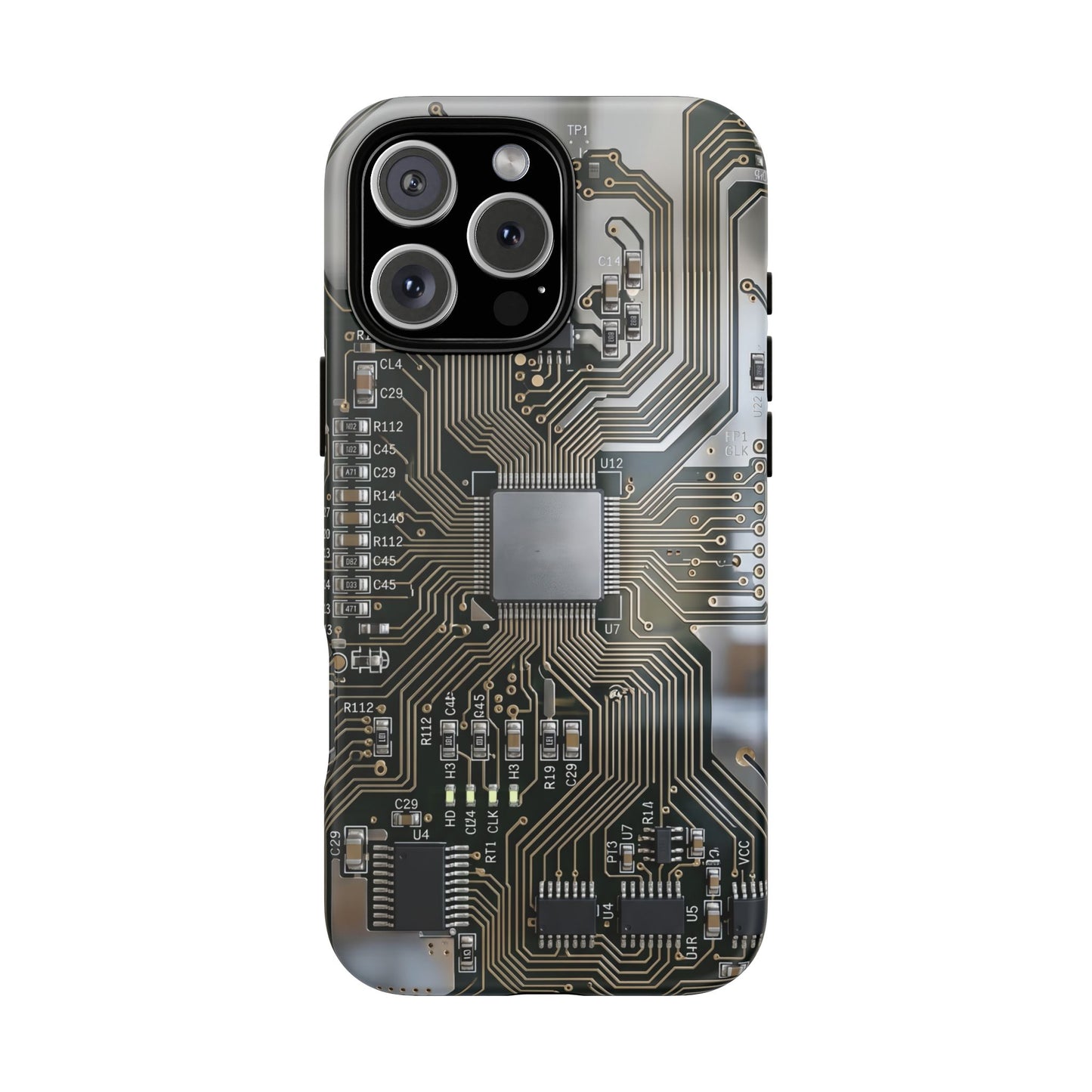 iPhone Tough Cases Phone Cases for iPhone 14\15\16\17 – Dual Layer, Matte/Glossy Finish, Wireless Charging Compatible. Circuit Board Tough Phone Case — Tech-Inspired Protective iPhone Cover