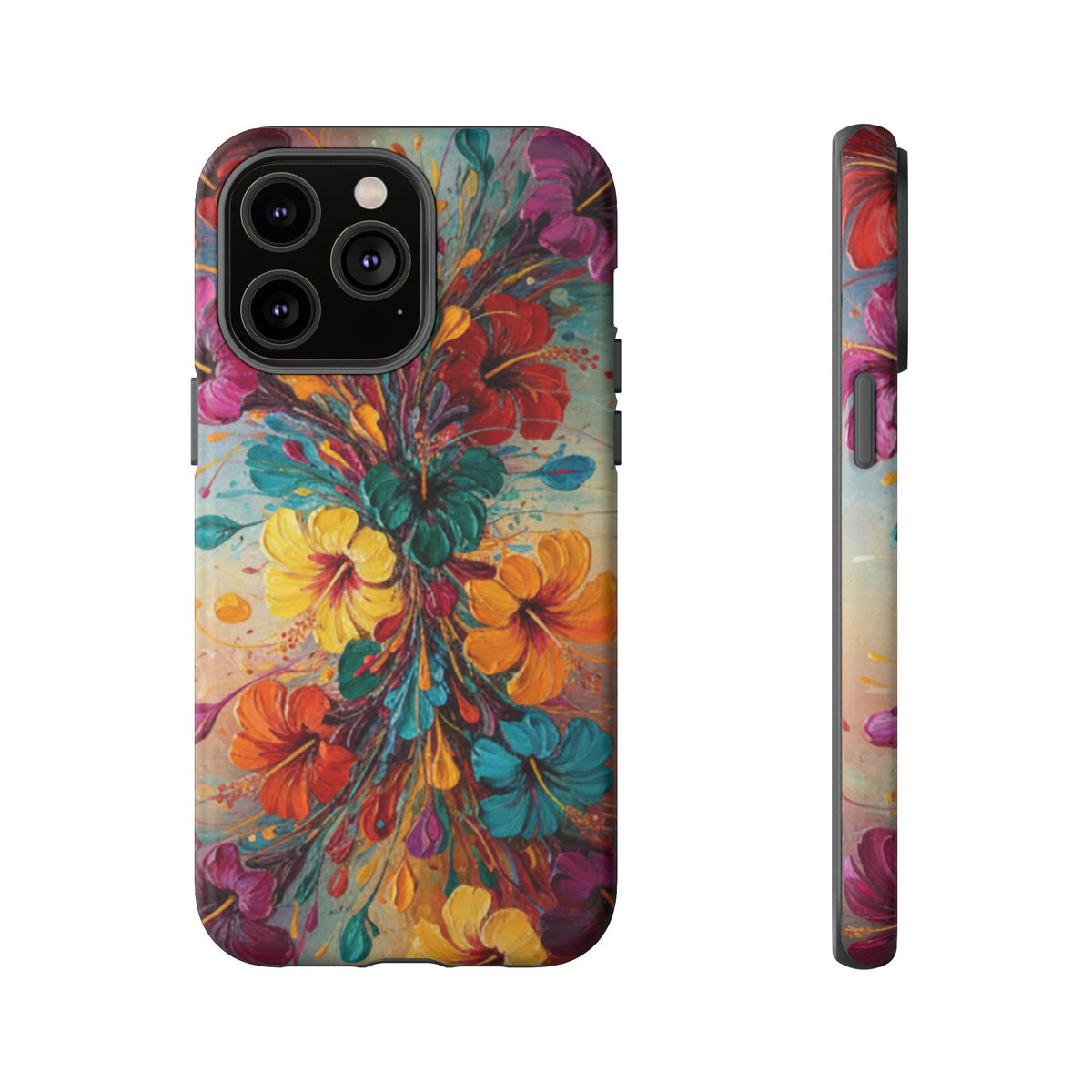 iPhone Tough Cases Phone Cases for iPhone 14\15\16\17\18 – Dual Layer, Matte/Glossy Finish, Wireless Charging Compatible. Floral Burst Tough Phone Case — Vibrant Flower Protective Case