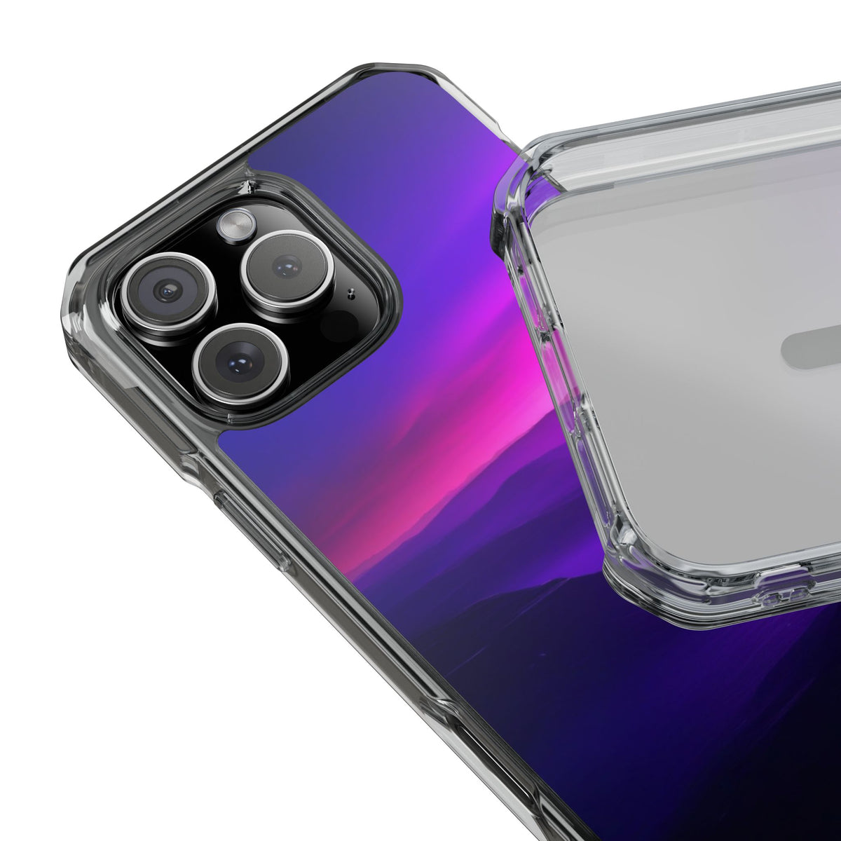 Magnetic Phone Case for iPhone 16/15/14,  Impact Protection, Stylish Tech Accessory, Gift for Tech Lovers, Purple Landscape Case