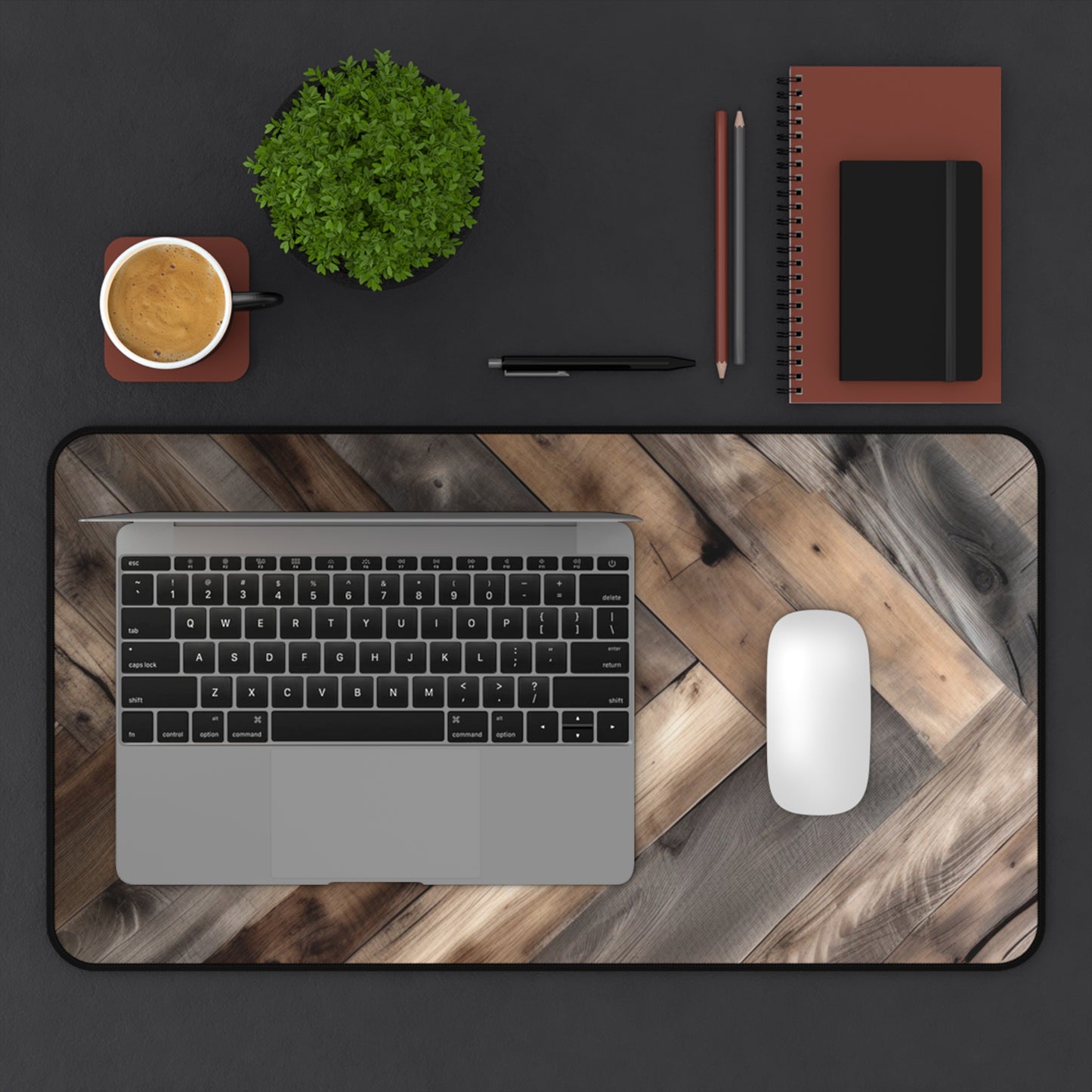 Large Gaming Mouse Pad – Premium Mouse Pad & Tech Accessory for Home & Office, Premium Desk Mat, Gaming Mouse Pad, Non-slip, Rustic Herringbone Wood Pattern Desk Mat — Vintage Office Mouse Pad, XL...