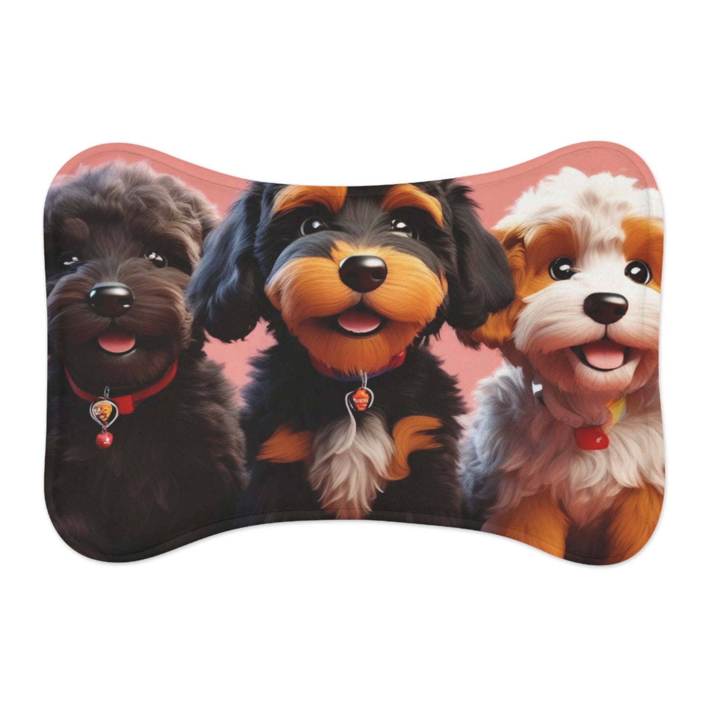 Designer Pet Feeding Mat – Non-Slip, Absorbent & Bone Shaped for Mess-Free Meals