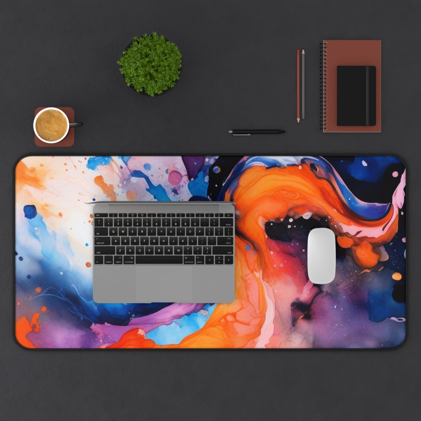 Large Gaming Mouse Pad – Premium Mouse Pad & Tech Accessory for Home & Office, Premium Desk Mat, Gaming Mouse Pad, Non-slip. Abstract Color Splash Desk Mat — Vibrant Fluid Art Mouse Pad