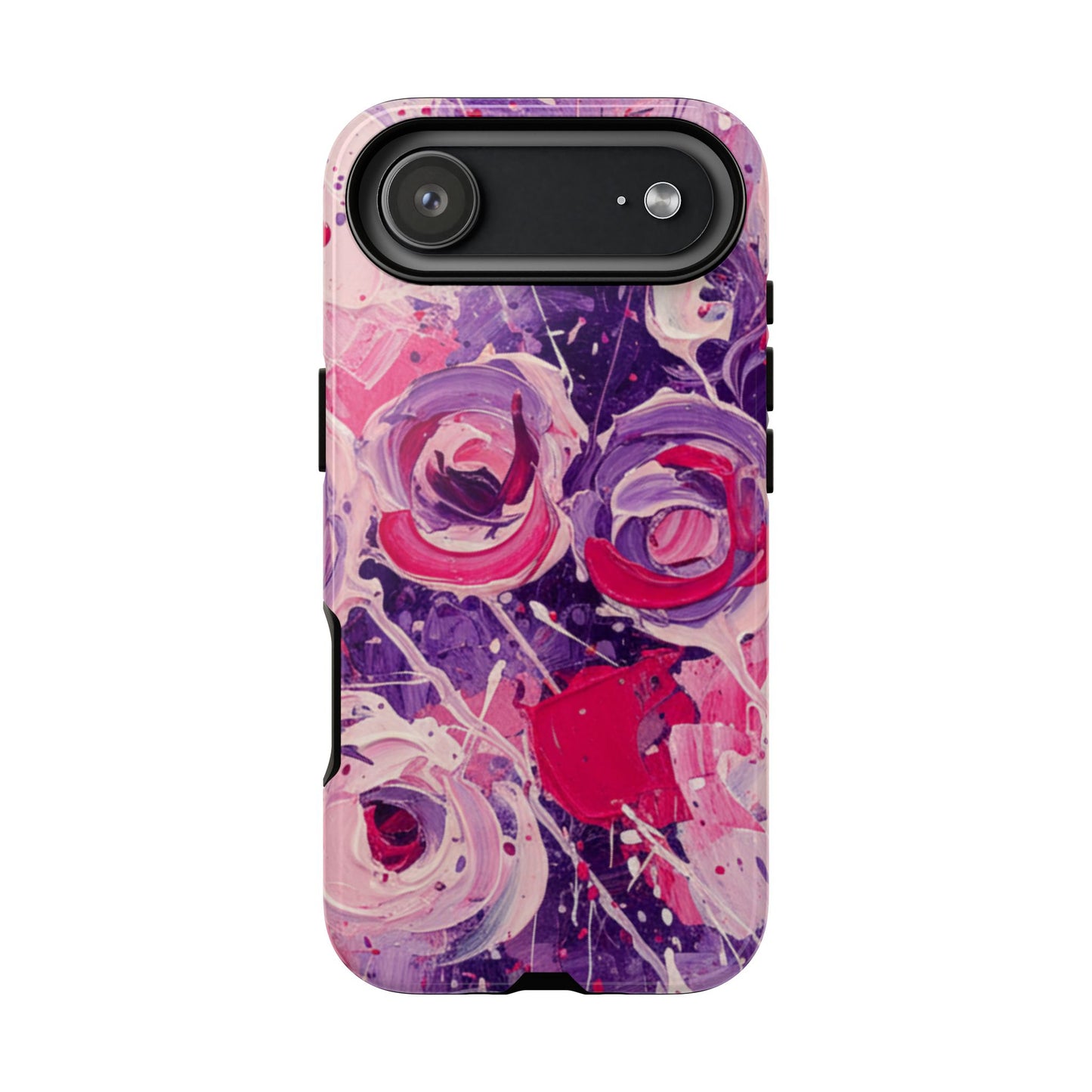 iPhone Tough Cases , iPhone 17 case, Phone Cases for iPhone 14\15\16\17 – Dual Layer, Matte/Glossy Finish, Wireless Charging Compatible, Floral Abstract Tough Phone Case — Protective Cover