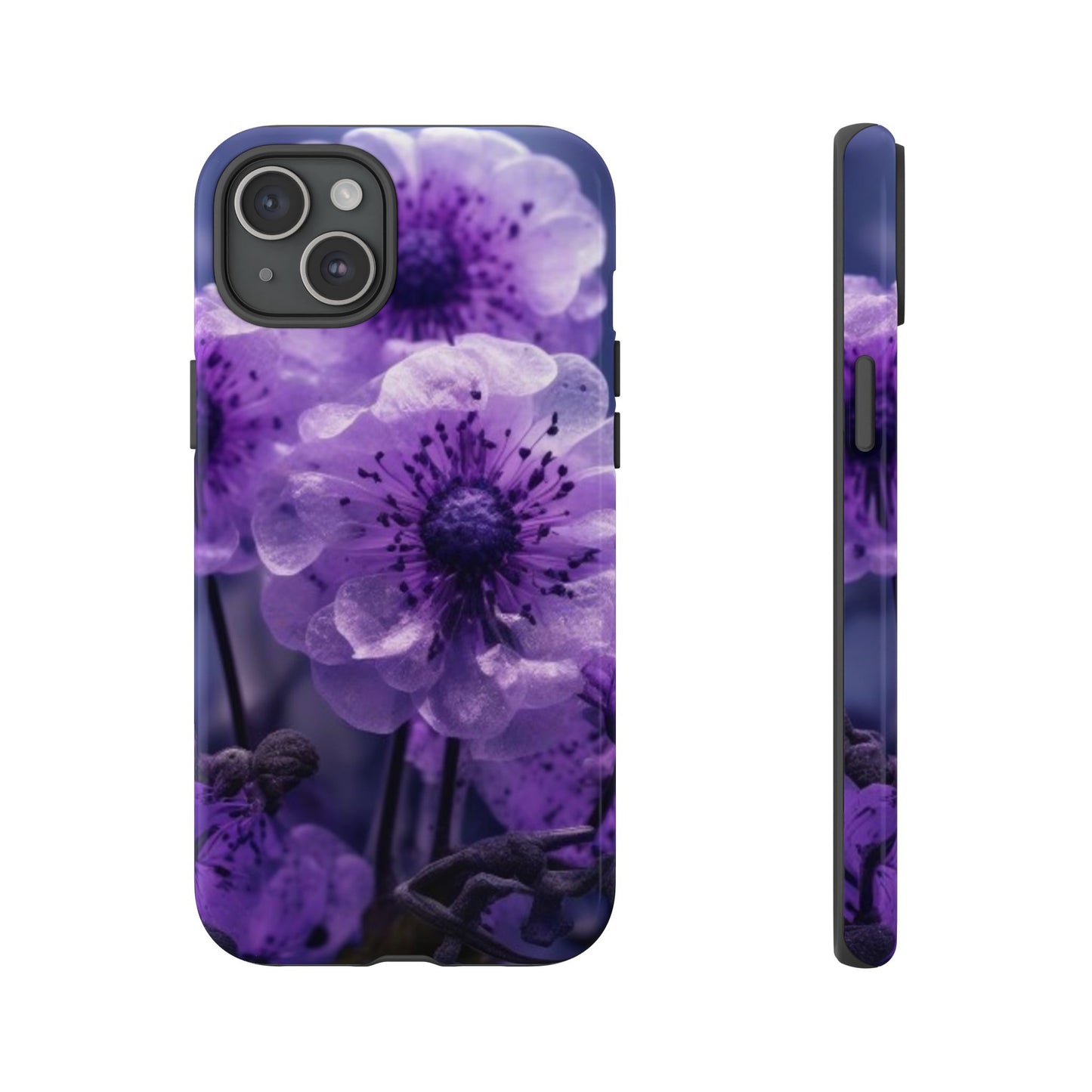 Purple Floral iPhone Case, Tough Cases for iPhone 17/16/15/14- Tough & Stylish Phone Protection. Gifts for her