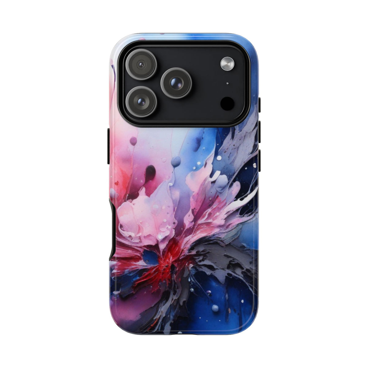 Tough Case — Abstract Pink & Blue Phone Case. iPhone Tough Cases Phone Cases for iPhone 17/16/15/14 – Dual Layer, Matte/Glossy Finish, Wireless Charging Compatible
