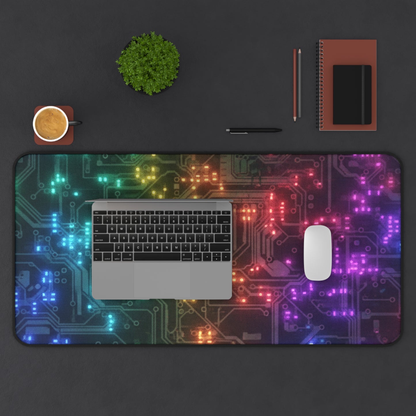 Large Gaming Mouse Pad – Premium Mouse Pad & Tech Accessory for Home & Office, Premium Desk Mat, Gaming Mouse Pad, Non-slip, Rainbow Circuit Desk Mat — RGB Tech Gamer Mouse Pad
