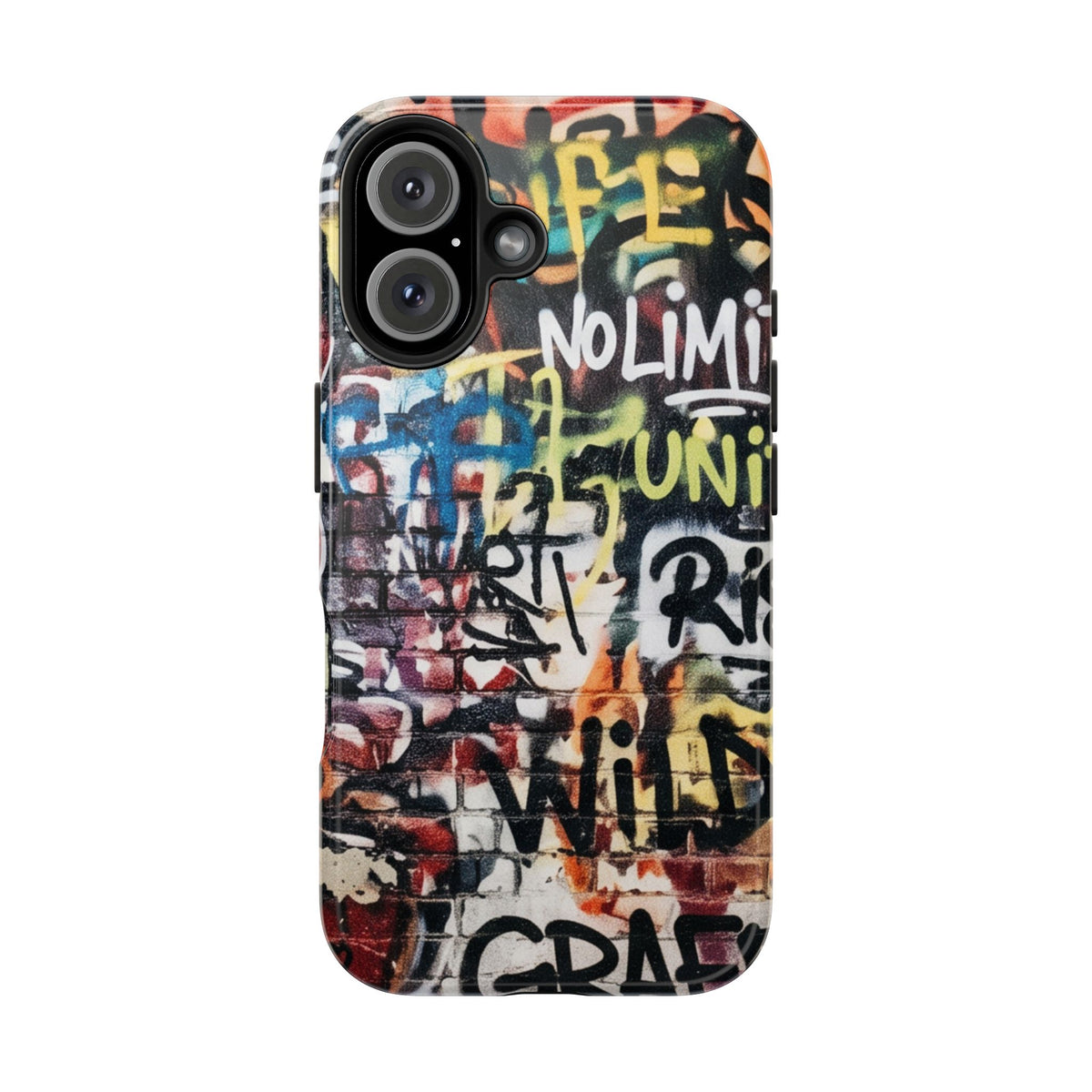 iPhone Tough Cases Phone Cases for iPhone 15\16\17\18 – Dual Layer, Matte/Glossy Finish, Wireless Charging Compatible. Graffiti Tough Phone Case