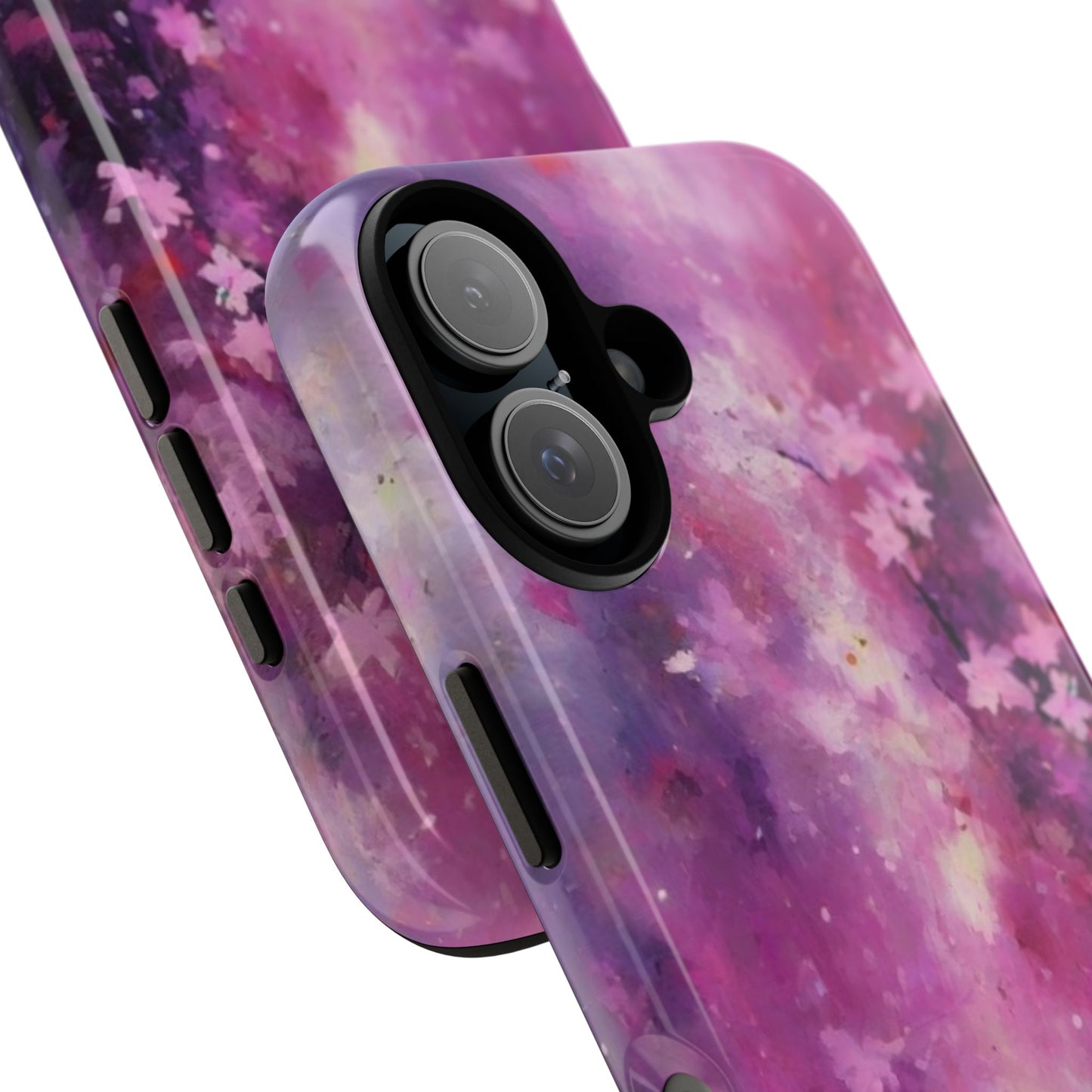 iPhone Tough Case Phone Case for iPhone 14\15\16 – Dual Layer, Matte/Glossy Finish, Wireless Charging Compatible, Cherry Blossom Phone Case